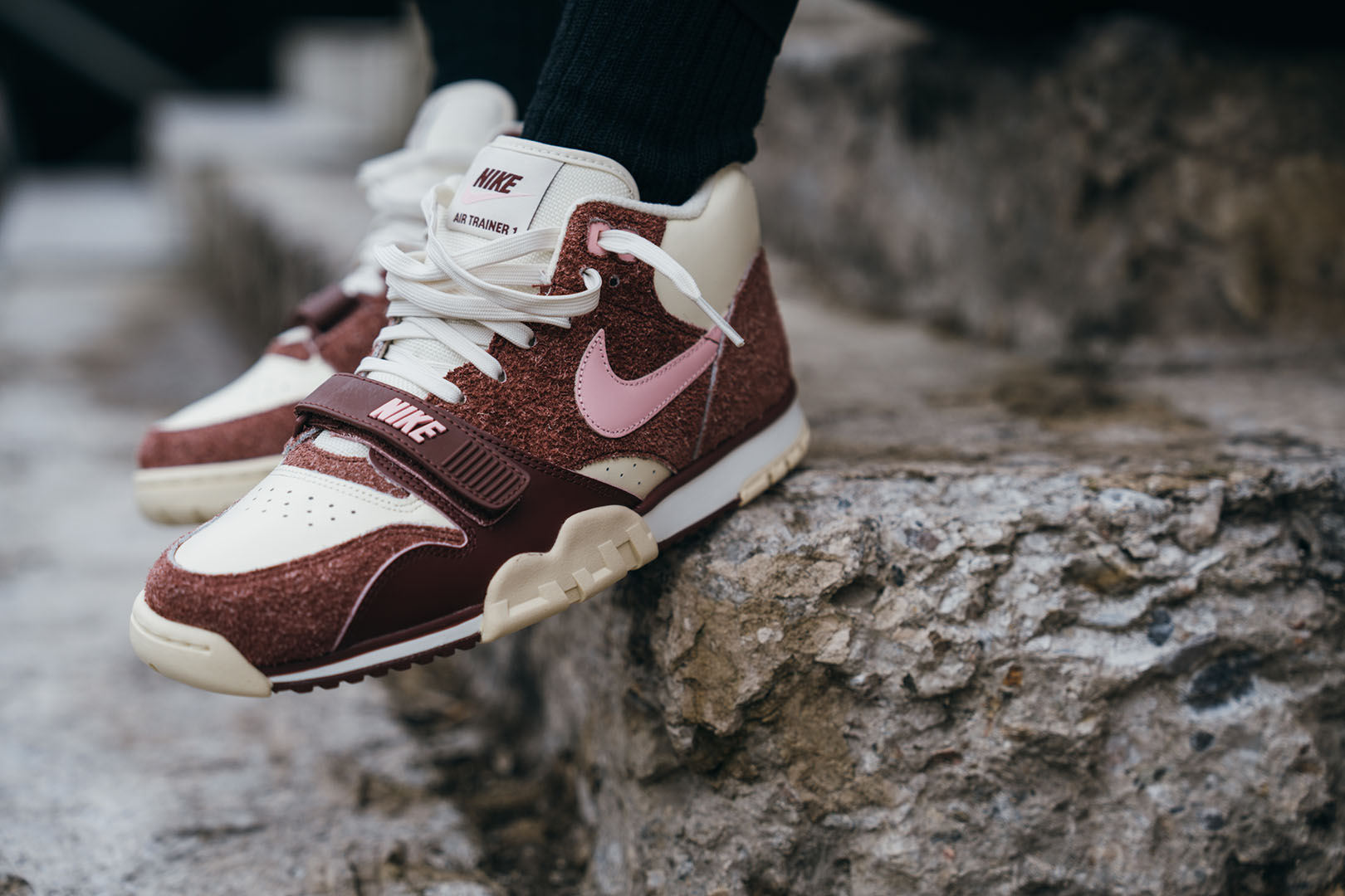 Nike Air Trainer 1 Dark Pony/ Med Soft Pink-Coconut Milk 