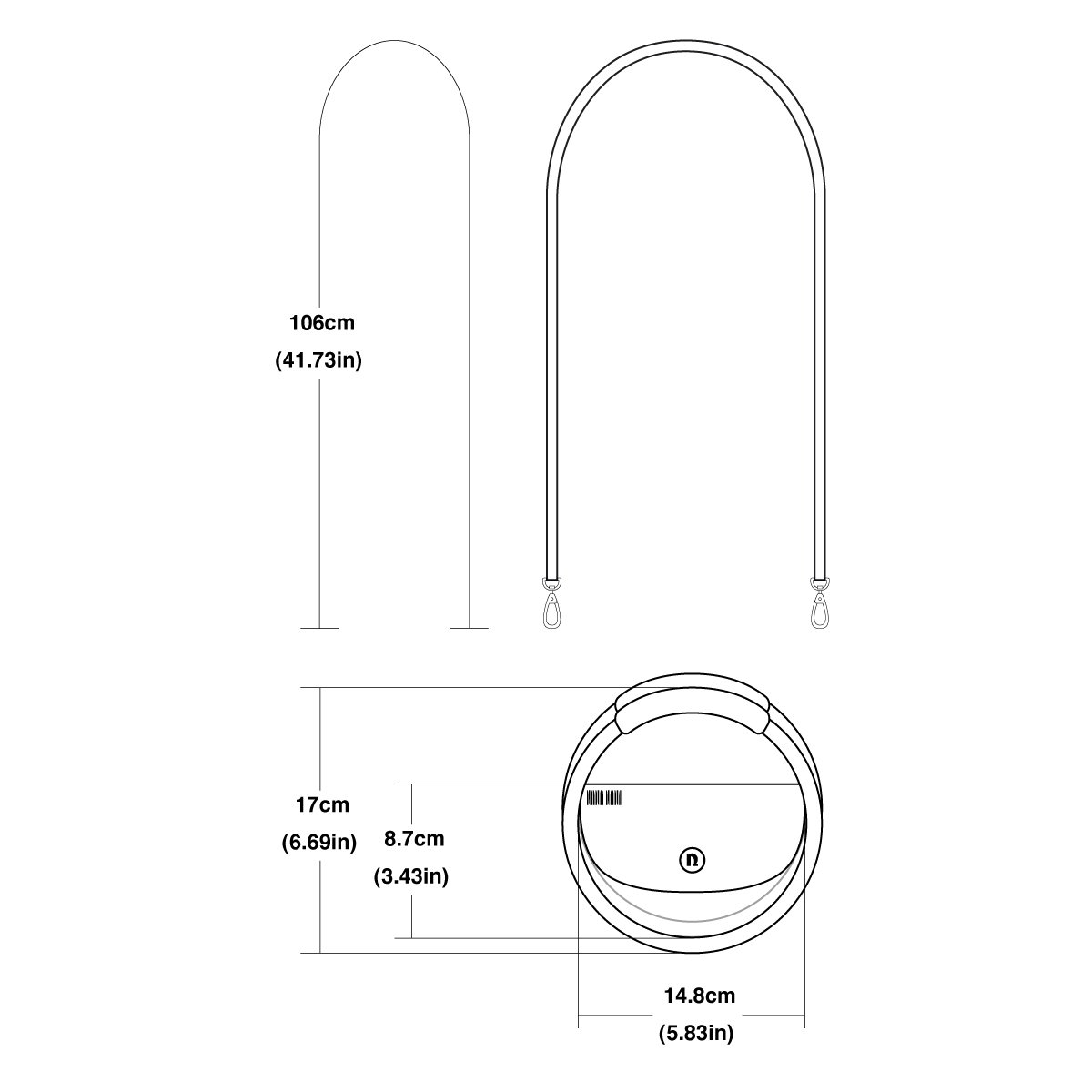 Nana-nana Hoop Mini (Recycled Leather) Ivory | Footshop