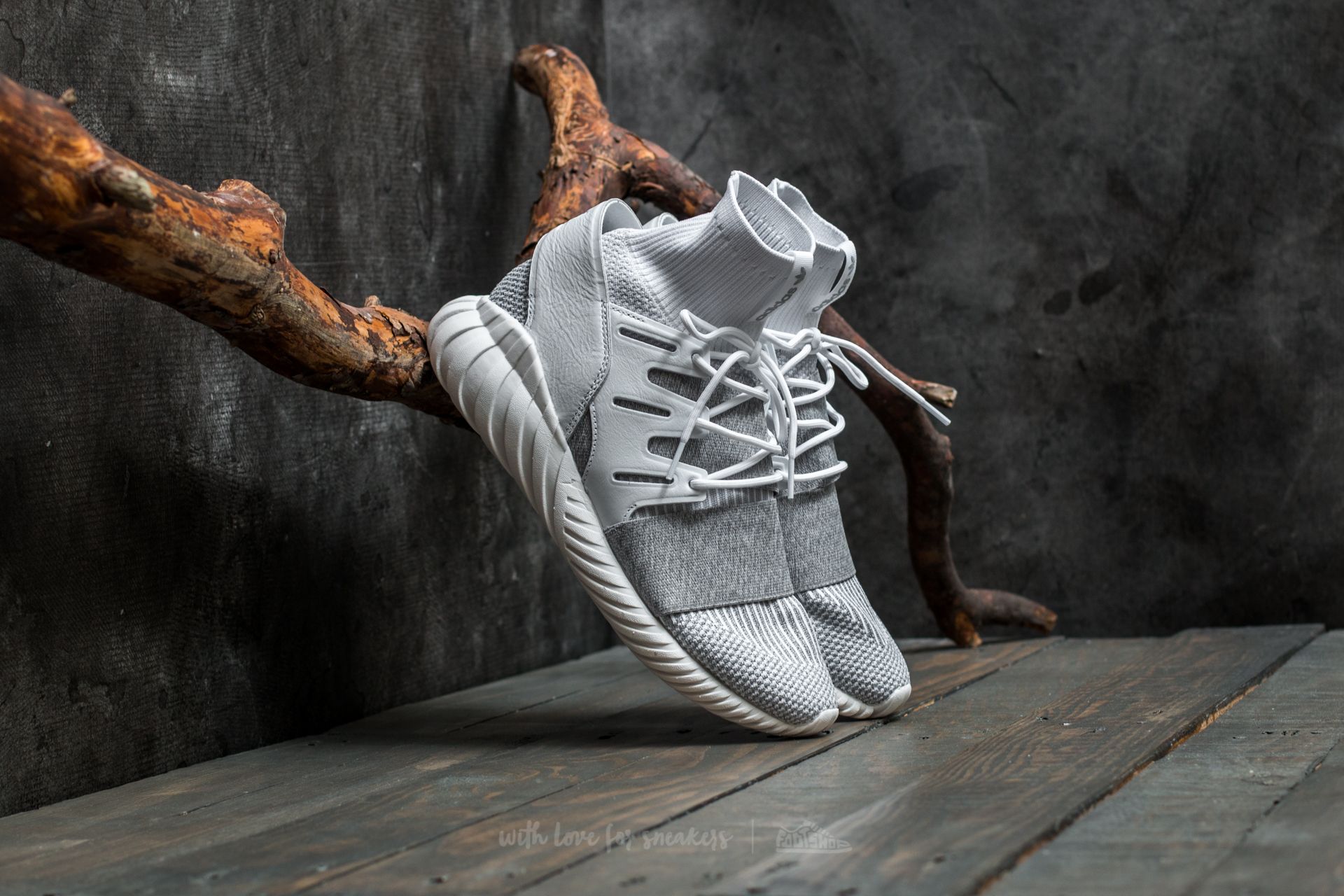 Men's shoes adidas Tubular Doom Primeknit Ftw White/ Ftw White/ Clear Grey