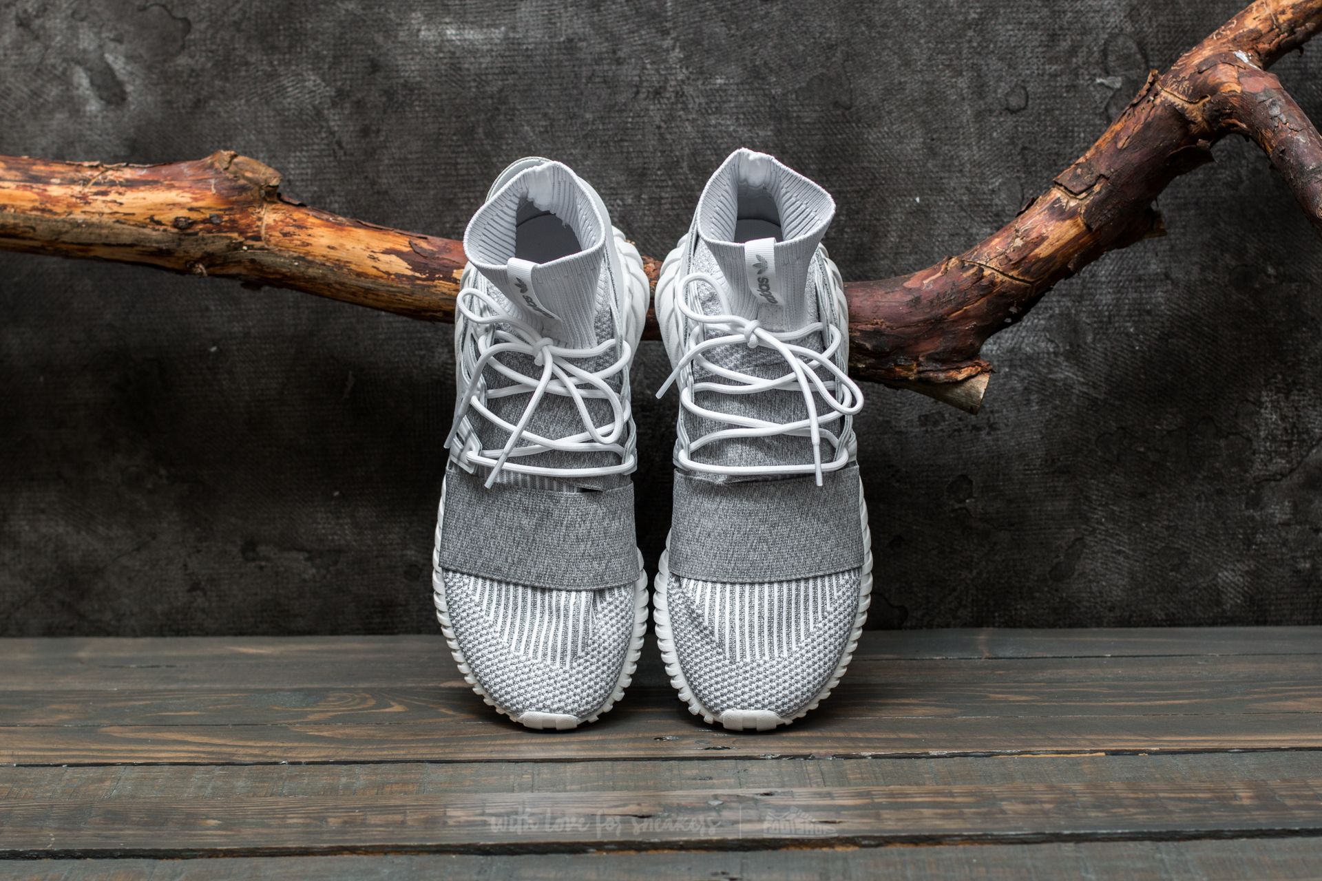 Men's shoes adidas Tubular Doom Primeknit Ftw White/ Ftw White/ Clear Grey