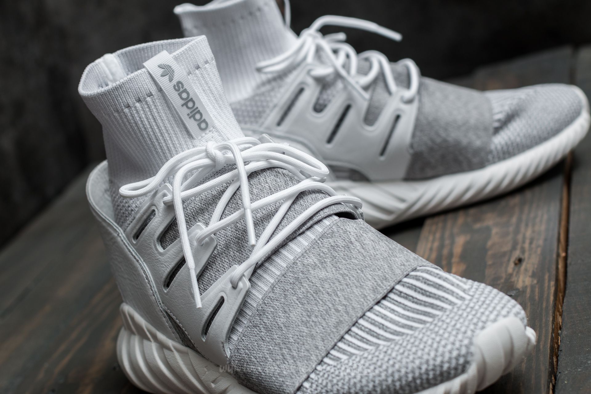 Men's shoes adidas Tubular Doom Primeknit Ftw White/ Ftw White/ Clear Grey