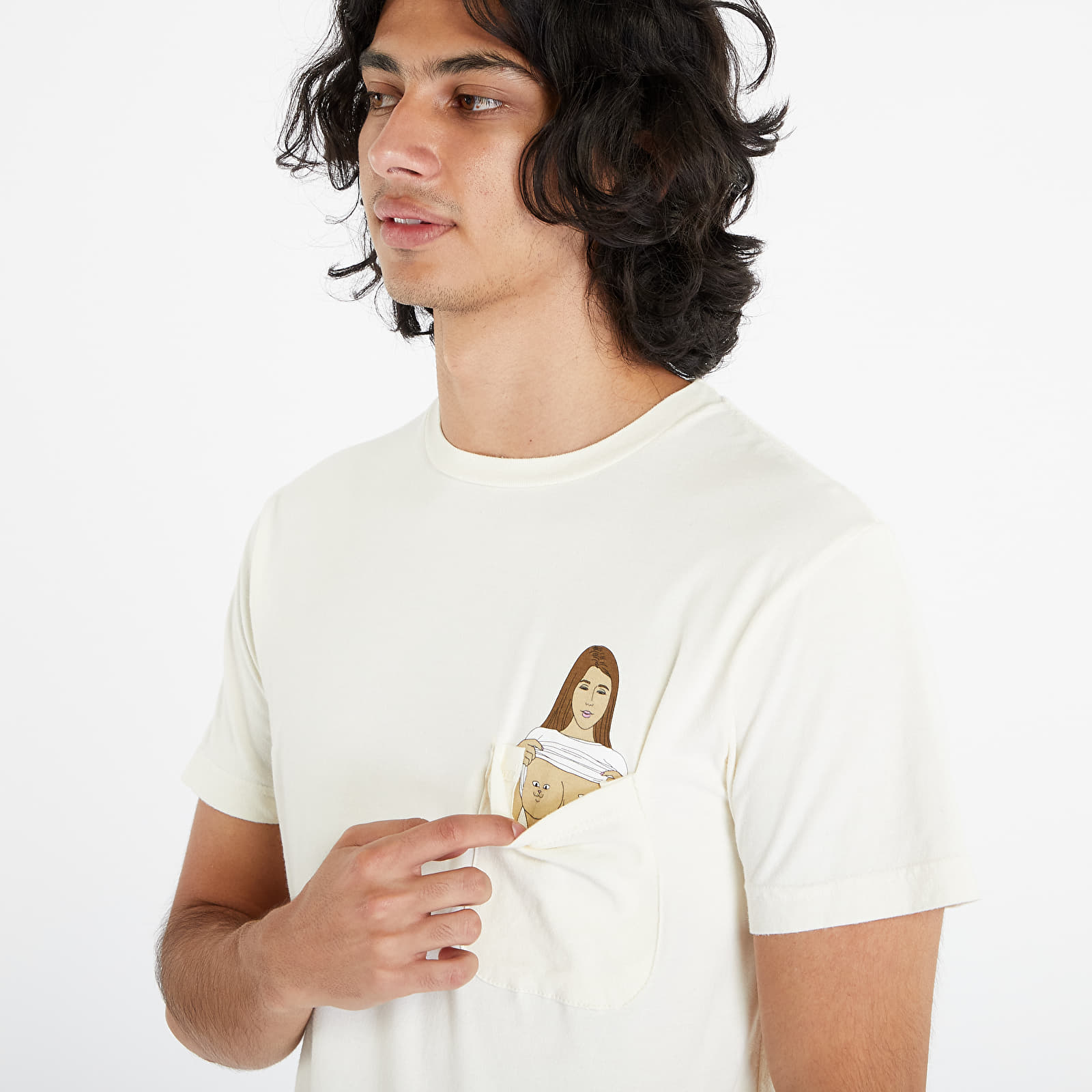 Magliette RIPNDIP Flashing Kittys Pocket Tee Natural
