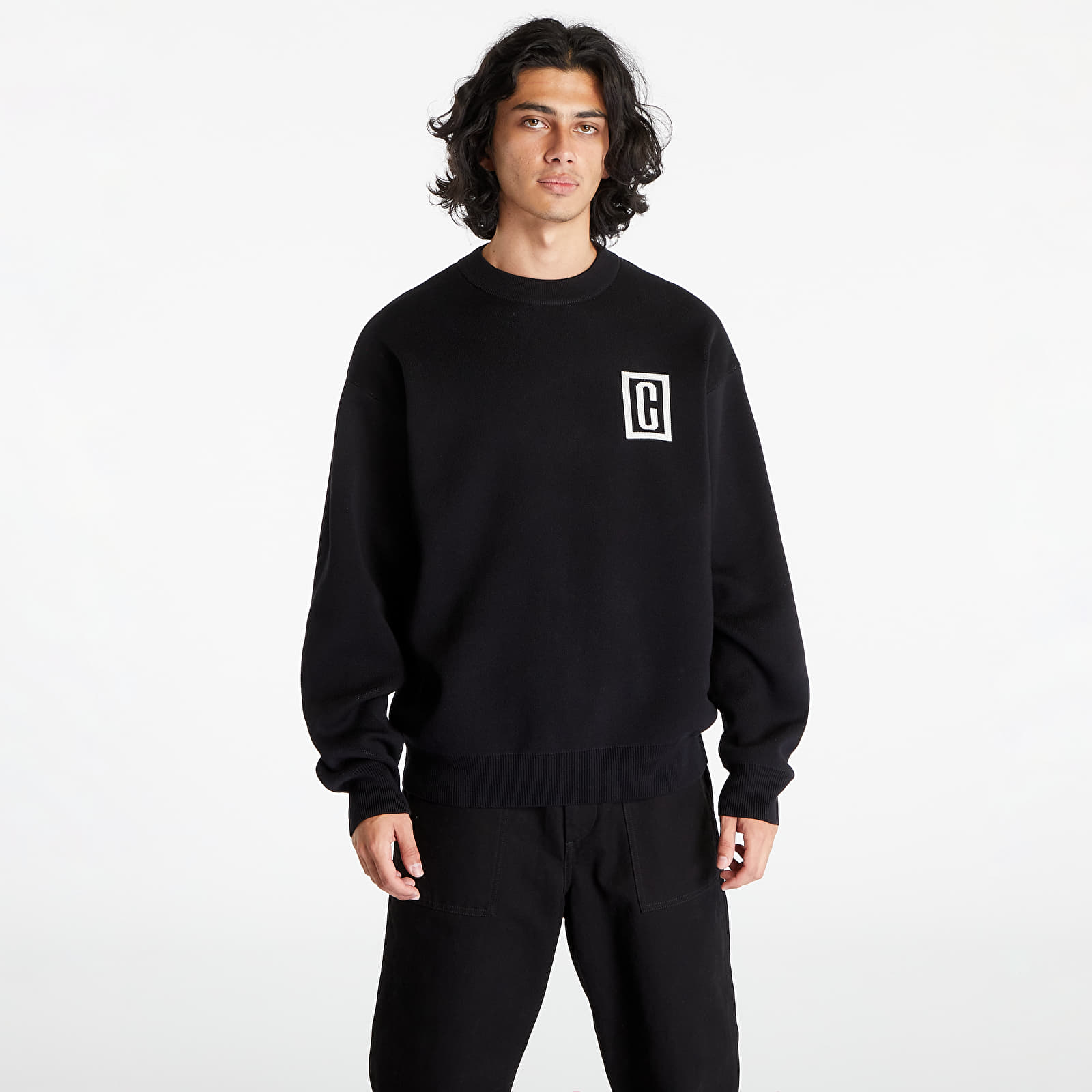 Pulovere Carhartt WIP Built Sweater Black/ Wax