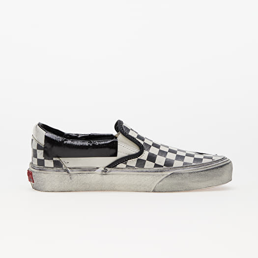 Vans white and discount grey checkerboard
