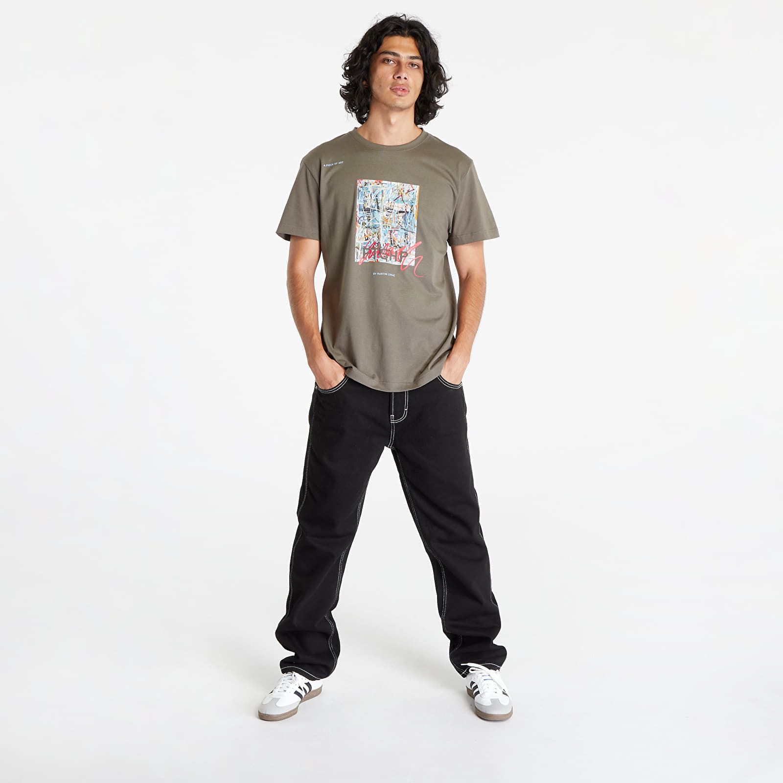 T-Shirts Footshop x Martin Lukáč Colouring Outside The Lines T-Shirt UNISEX Shale