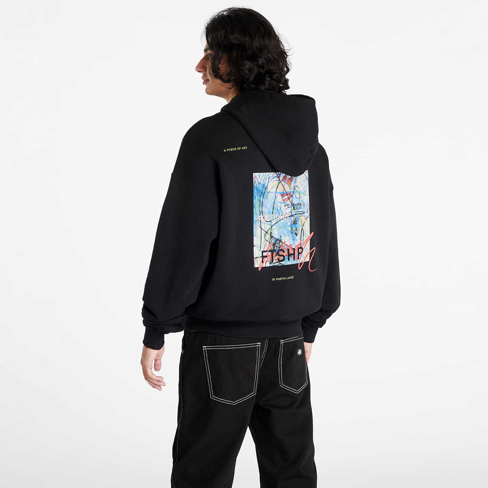 Hoodies and sweatshirts  Footshop x Martin Lukáč Colouring Outside The Lines Hoodie UNISEX Black