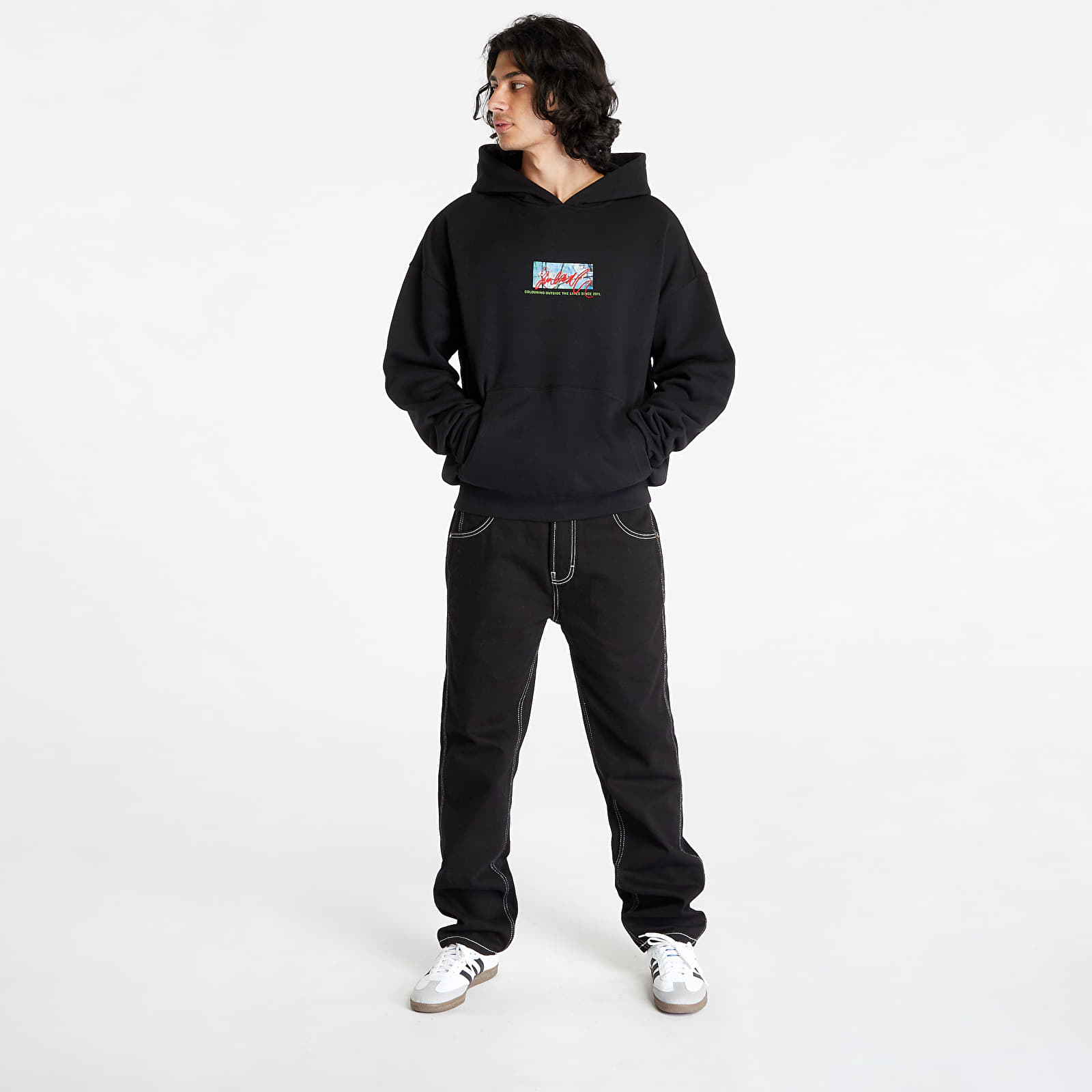 Hoodies and sweatshirts  Footshop x Martin Lukáč Colouring Outside The Lines Hoodie UNISEX Black