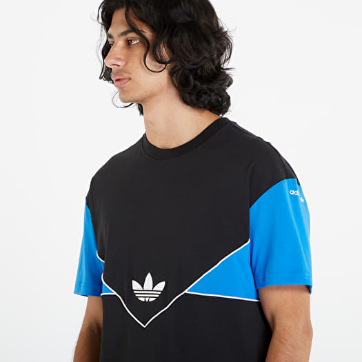 Blue and black adidas shirt top