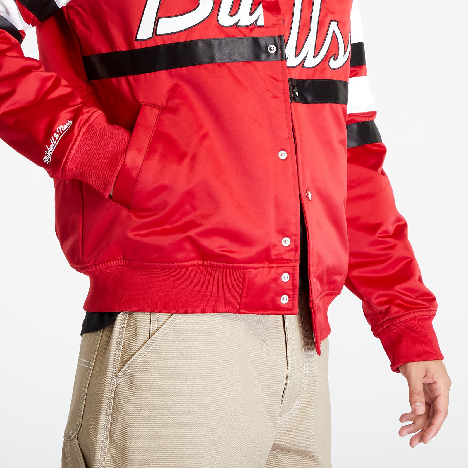 Giacche Mitchell & Ness Chicago Bulls Special Script Heavyweight Satin Jacket Red