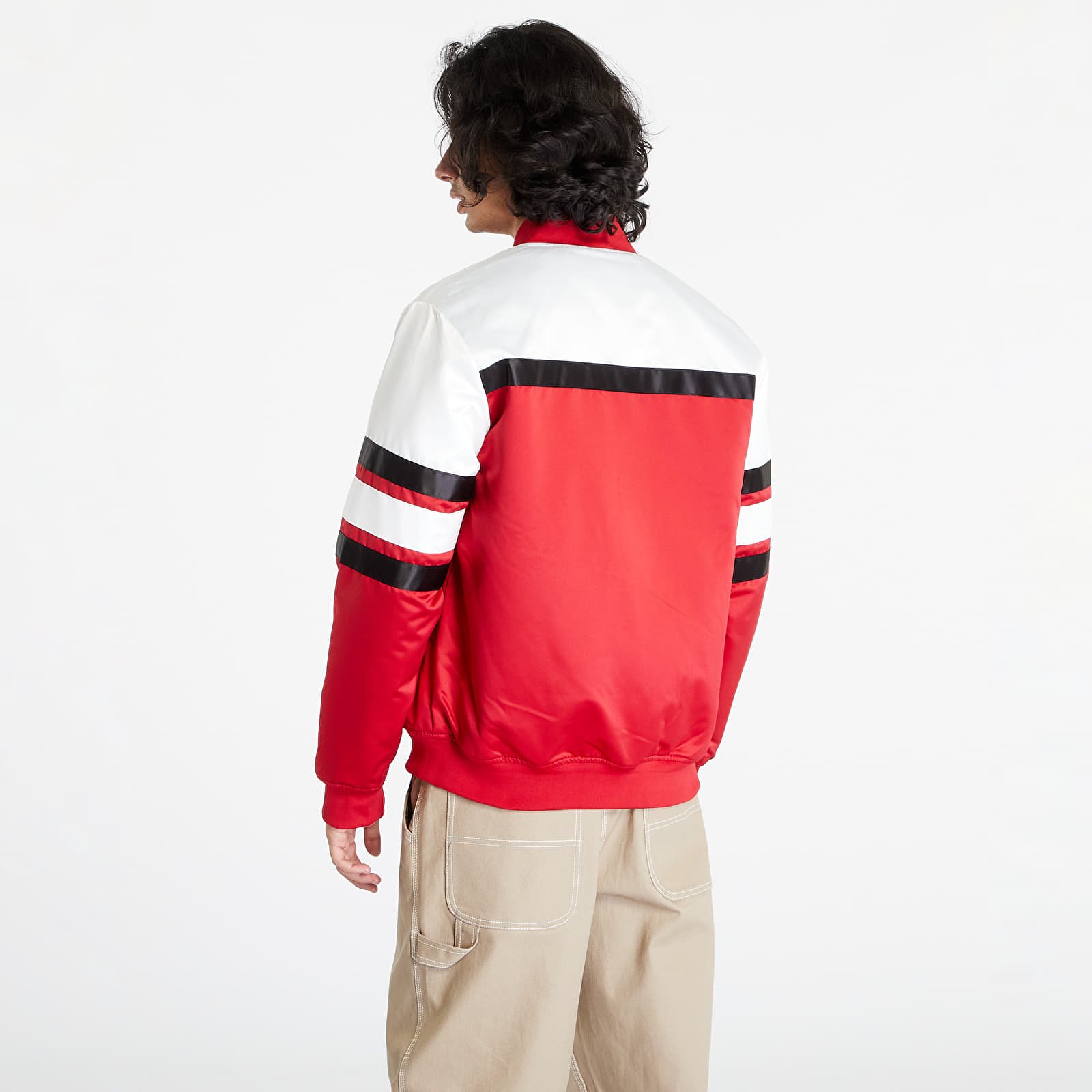 Giacche Mitchell & Ness Chicago Bulls Special Script Heavyweight Satin Jacket Red