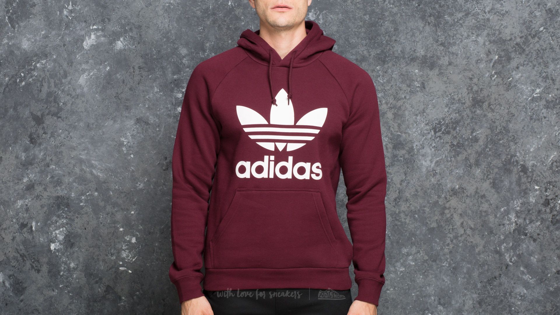 Maroon trefoil hoodie deals