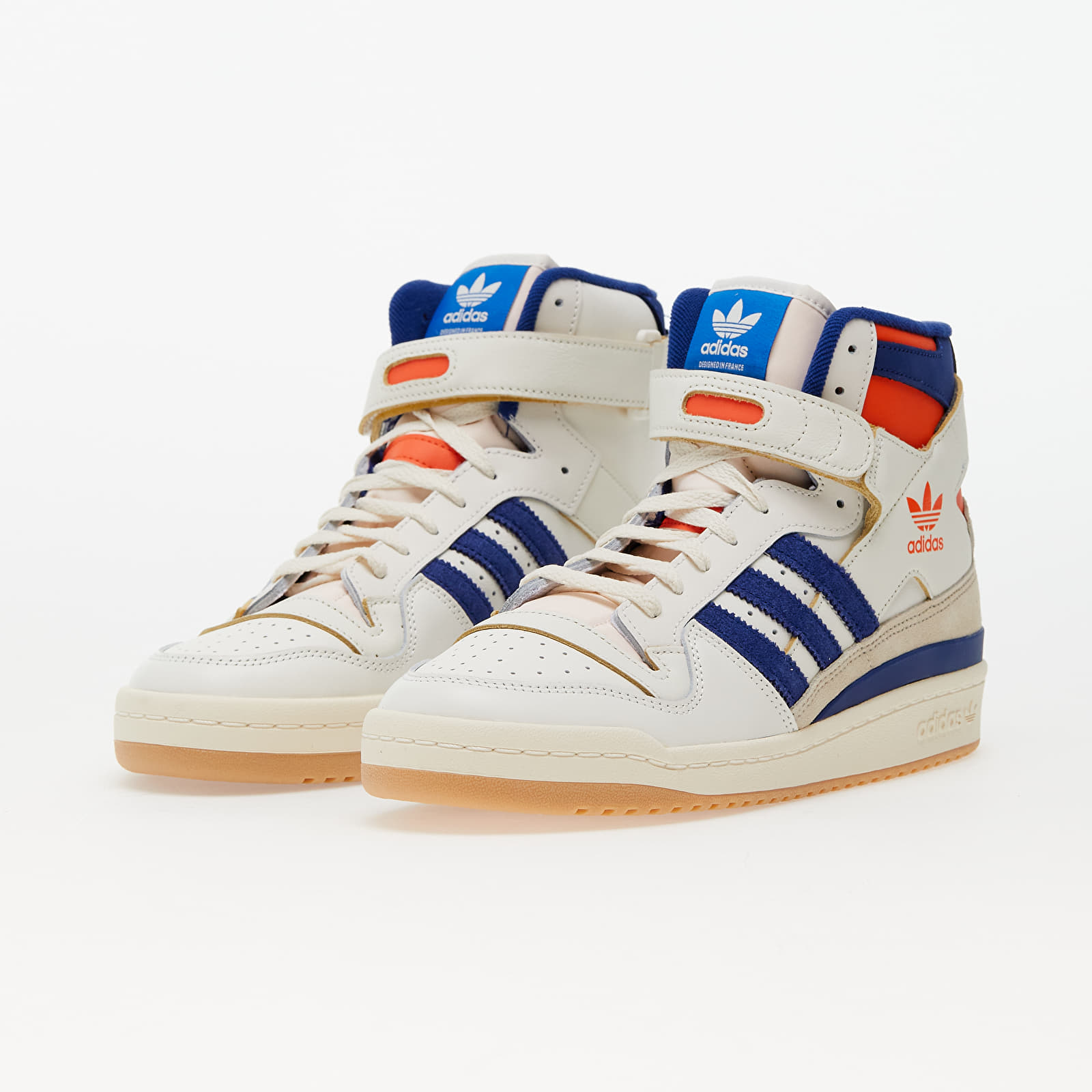 Blue and white adidas high tops hot sale