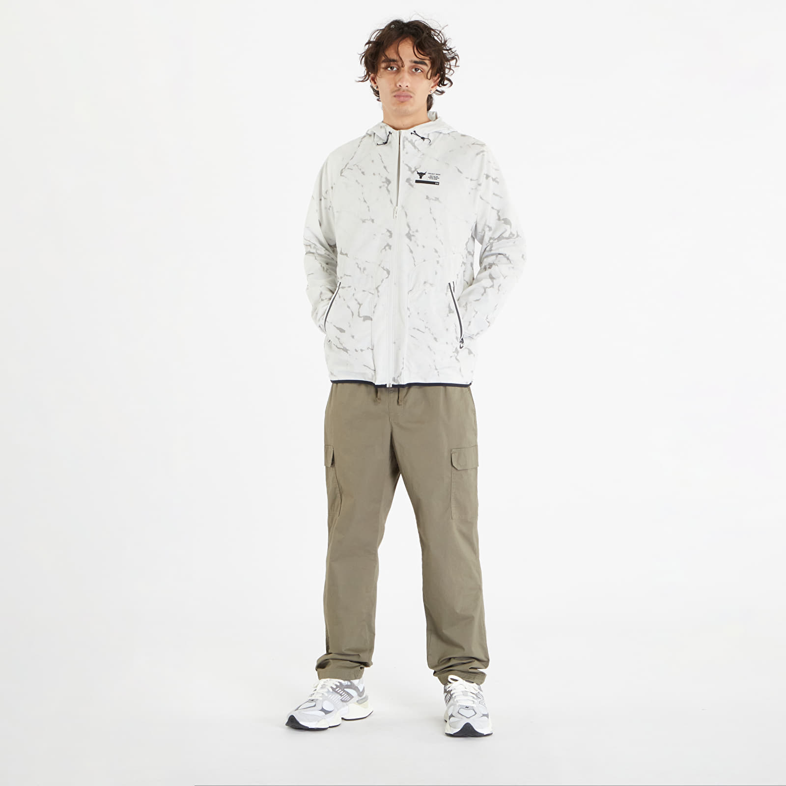 Geci Under Armour Project Rock Unstopable Printed Jacket White Clay/ Black