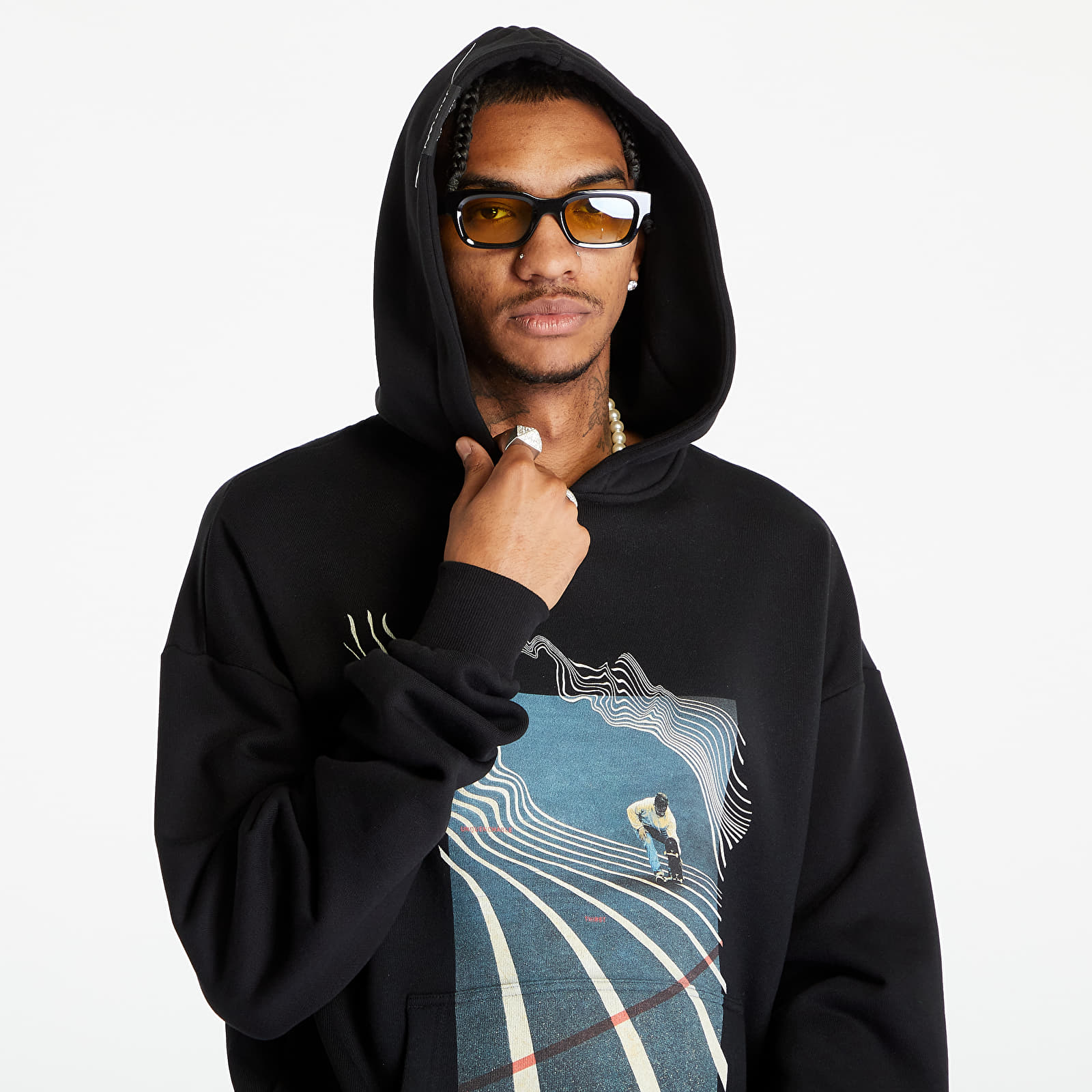 Bluzy Footshop Surfing Concrete Waves Hoodie UNISEX Black