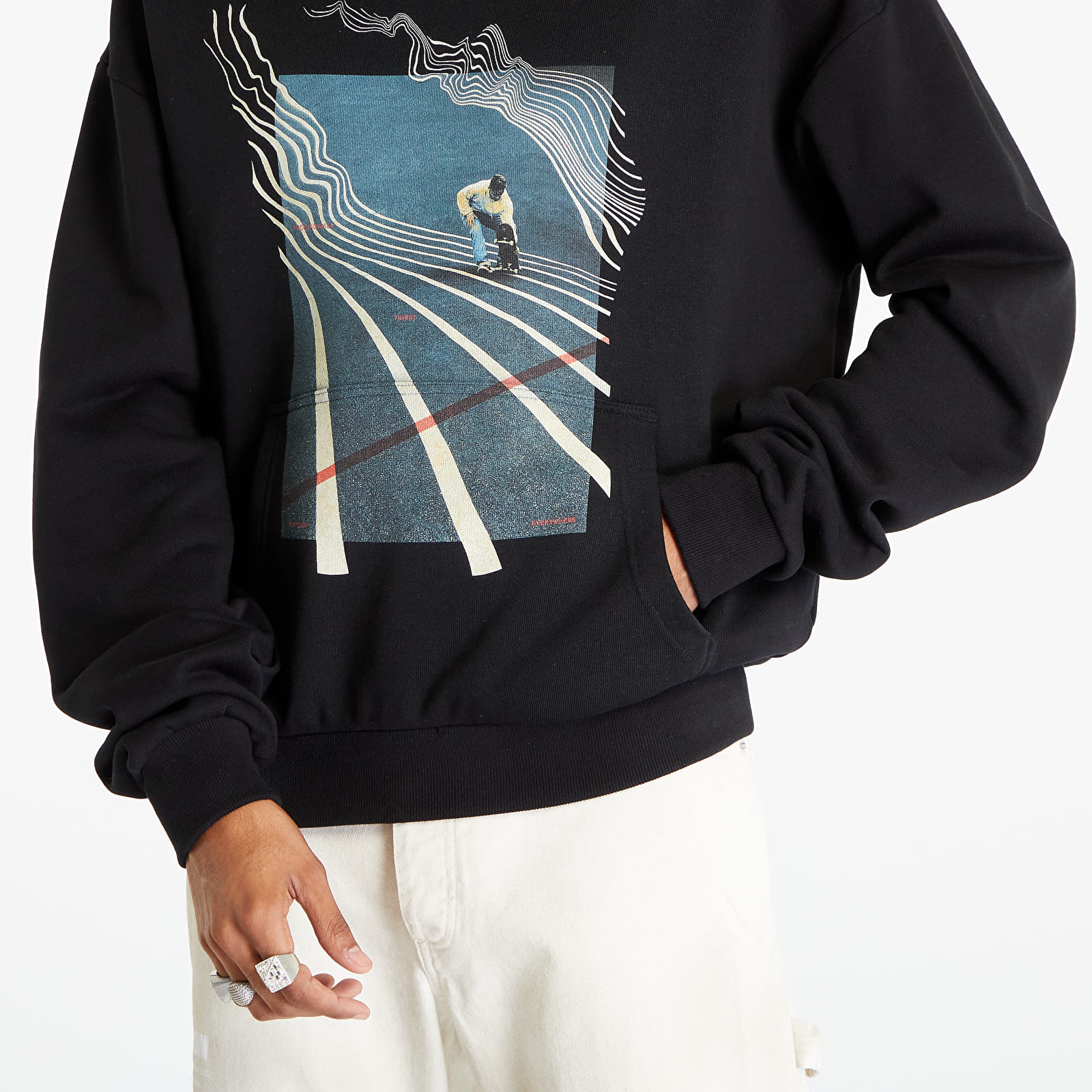Bluzy Footshop Surfing Concrete Waves Hoodie UNISEX Black