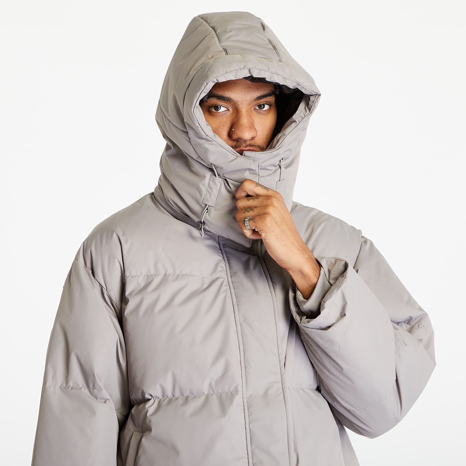 Bundy Daily Paper Ricole Puffer Jacket UNISEX Grey Flannel