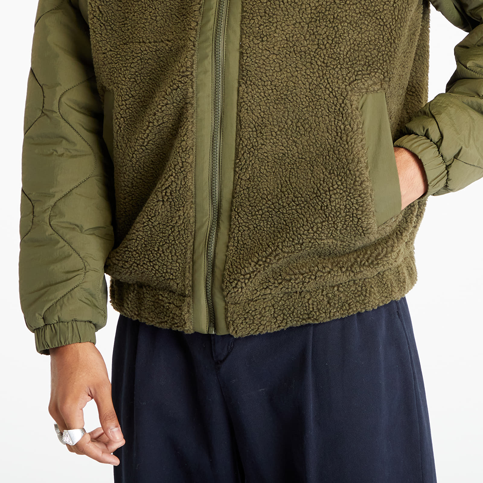 Green sherpa jacket mens sales