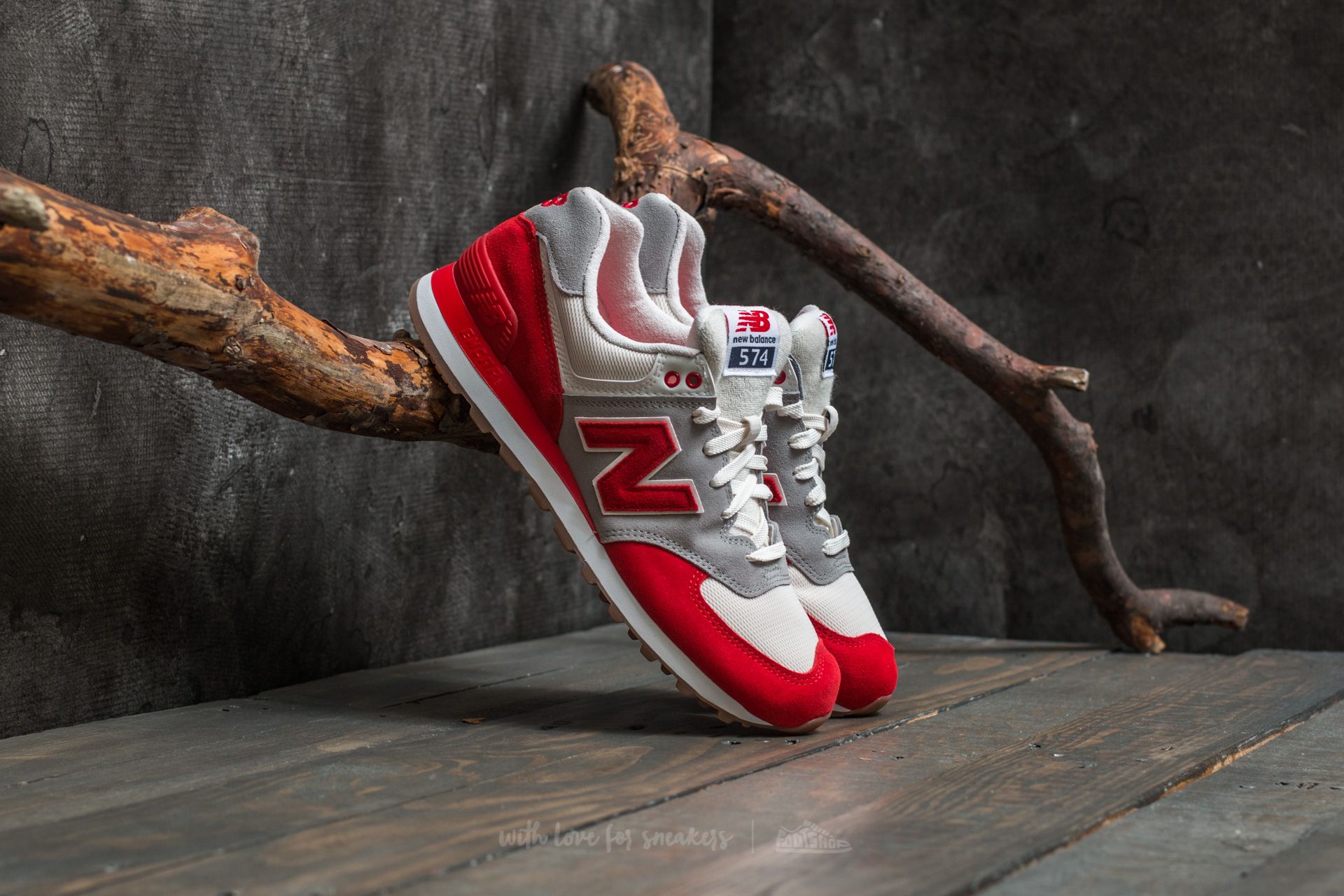 Férfi cipők New Balance 574 Red/ Silver Mink