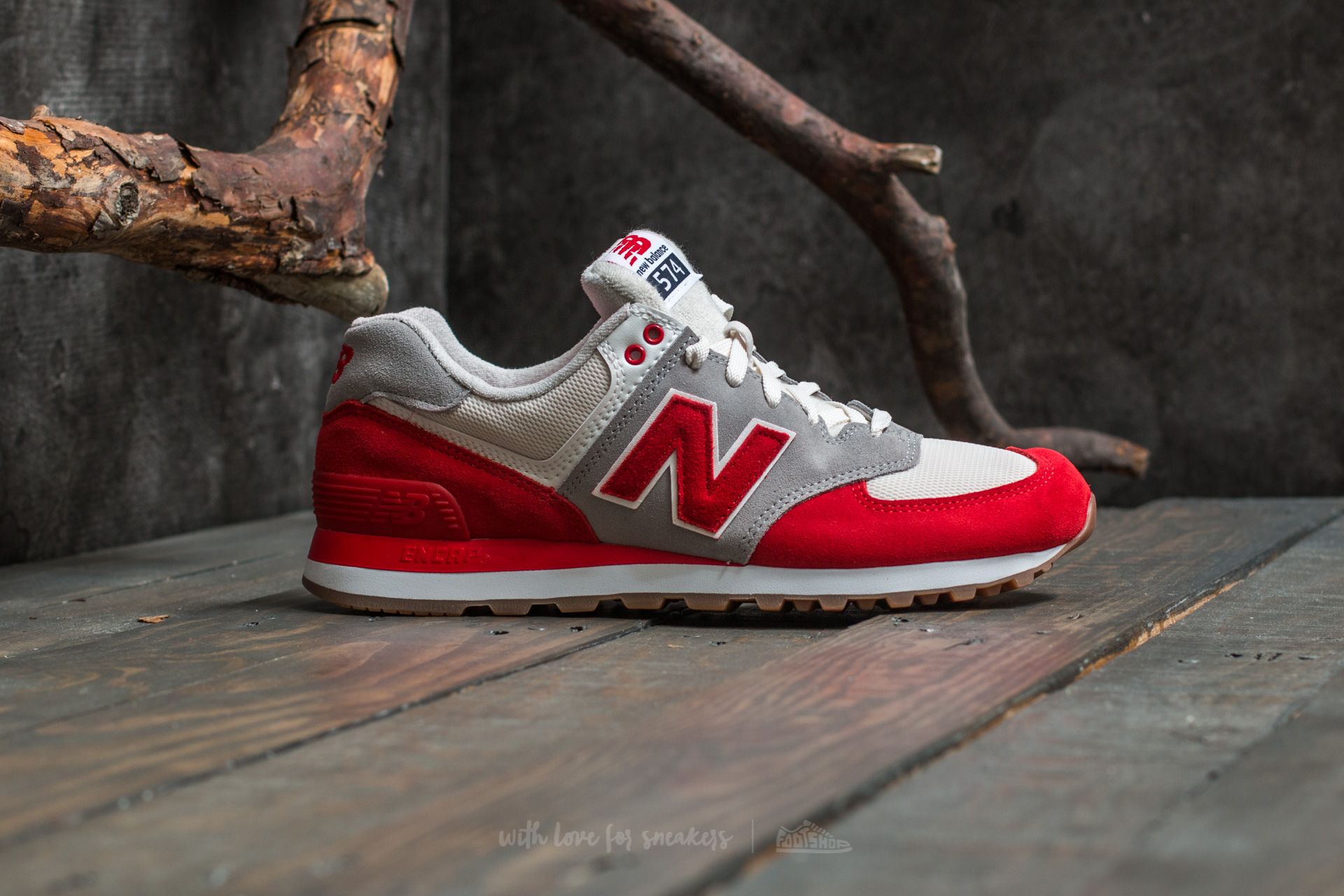 Férfi cipők New Balance 574 Red/ Silver Mink