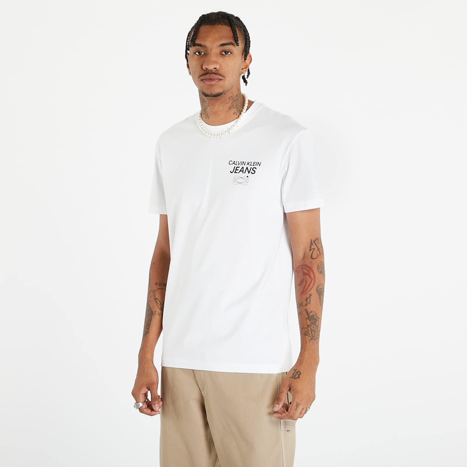 White Klein Calvin Jeans Future Galaxy T-Shirts T-Shirt | Back Footshop