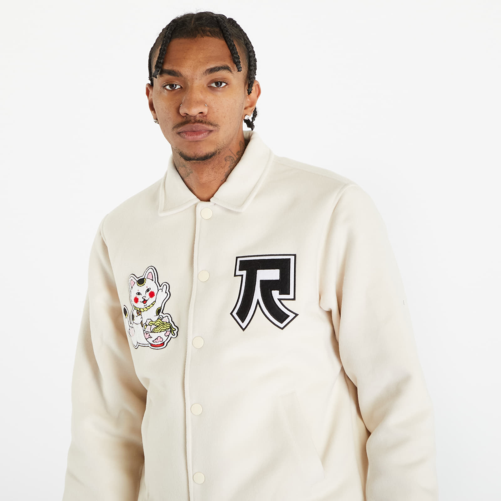 Bundy RIPNDIP Lucky Nerm Varsity Jacket Cream