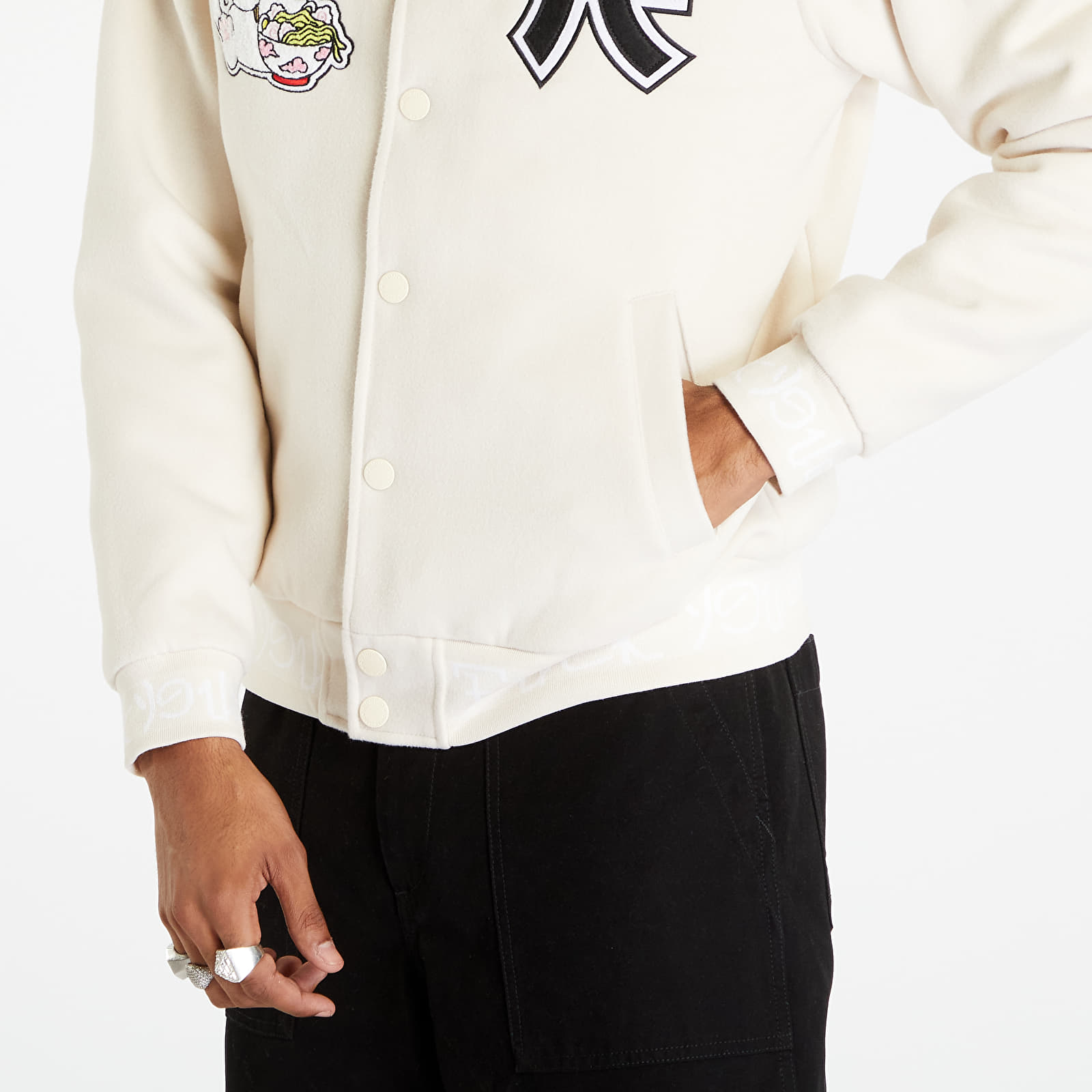 Bundy RIPNDIP Lucky Nerm Varsity Jacket Cream