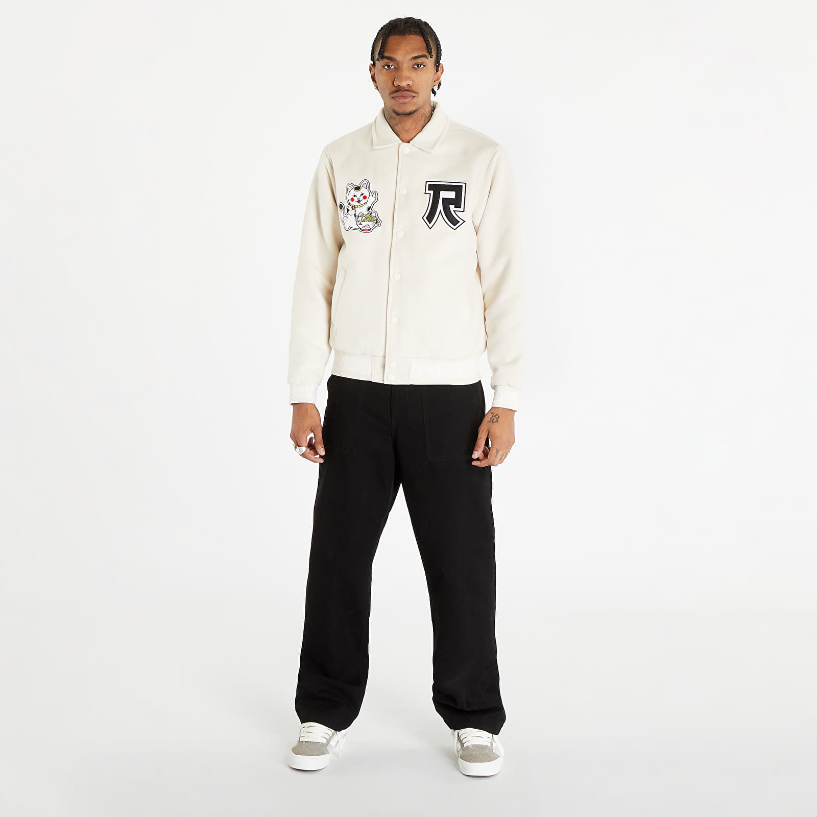 Bundy RIPNDIP Lucky Nerm Varsity Jacket Cream