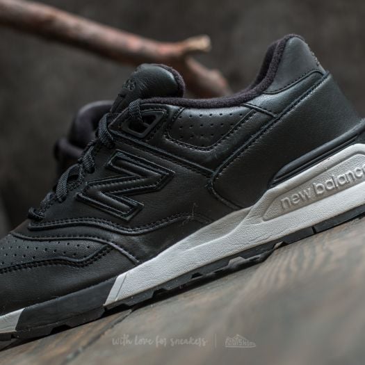 New balance 597 black leather discount