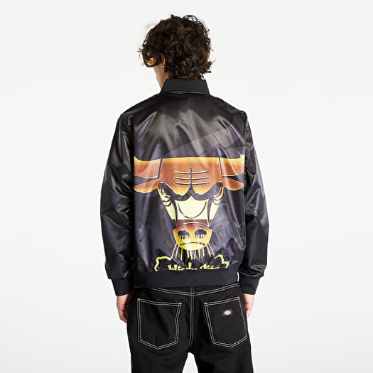 Chicago bulls black satin jacket deals