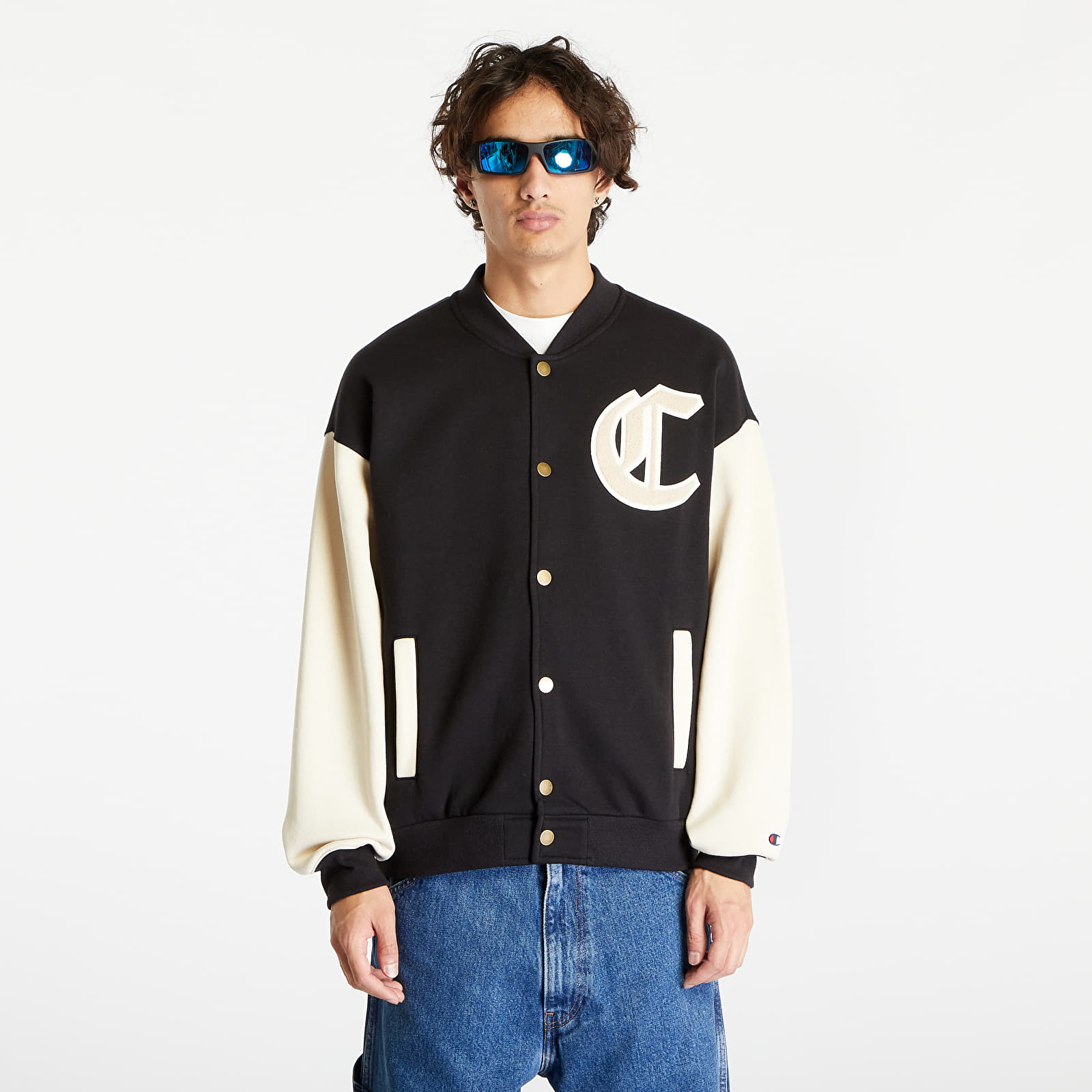 Mikiny Champion Bomber Sweatshirt Black/ Sand