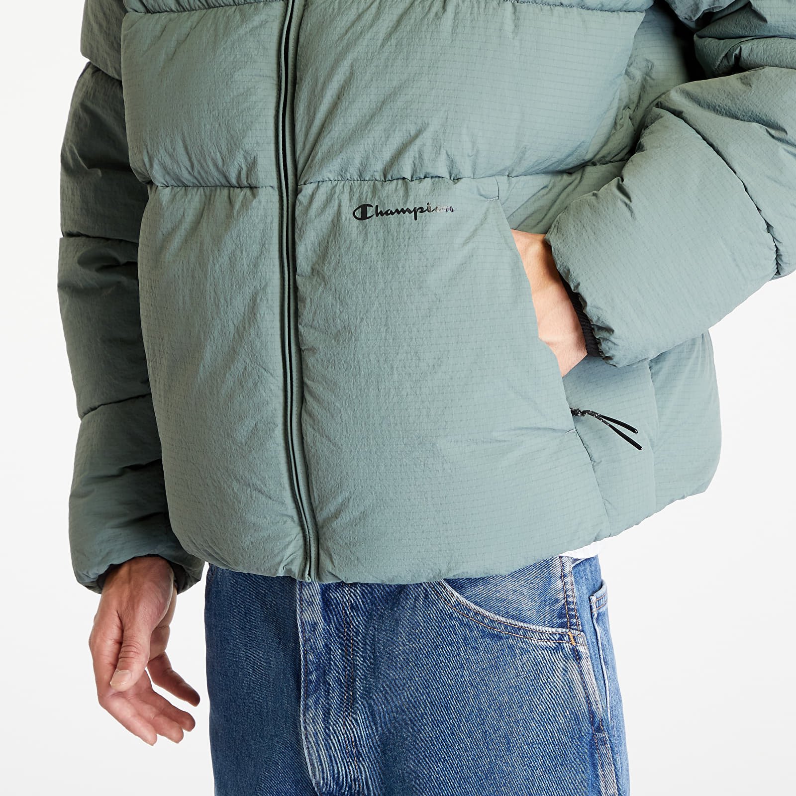 Jackets Champion Hooded Jacket Light Greenish Blue