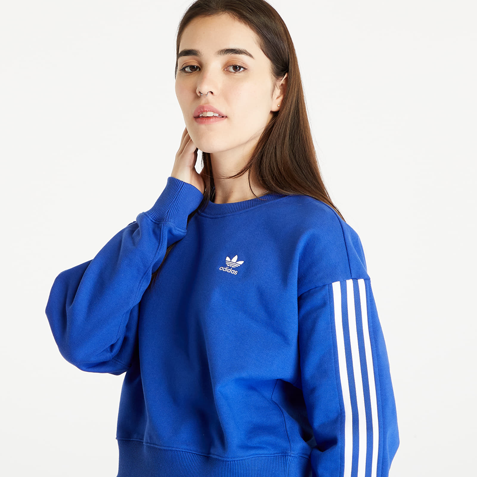 Adidas sweatshirt blue and online white