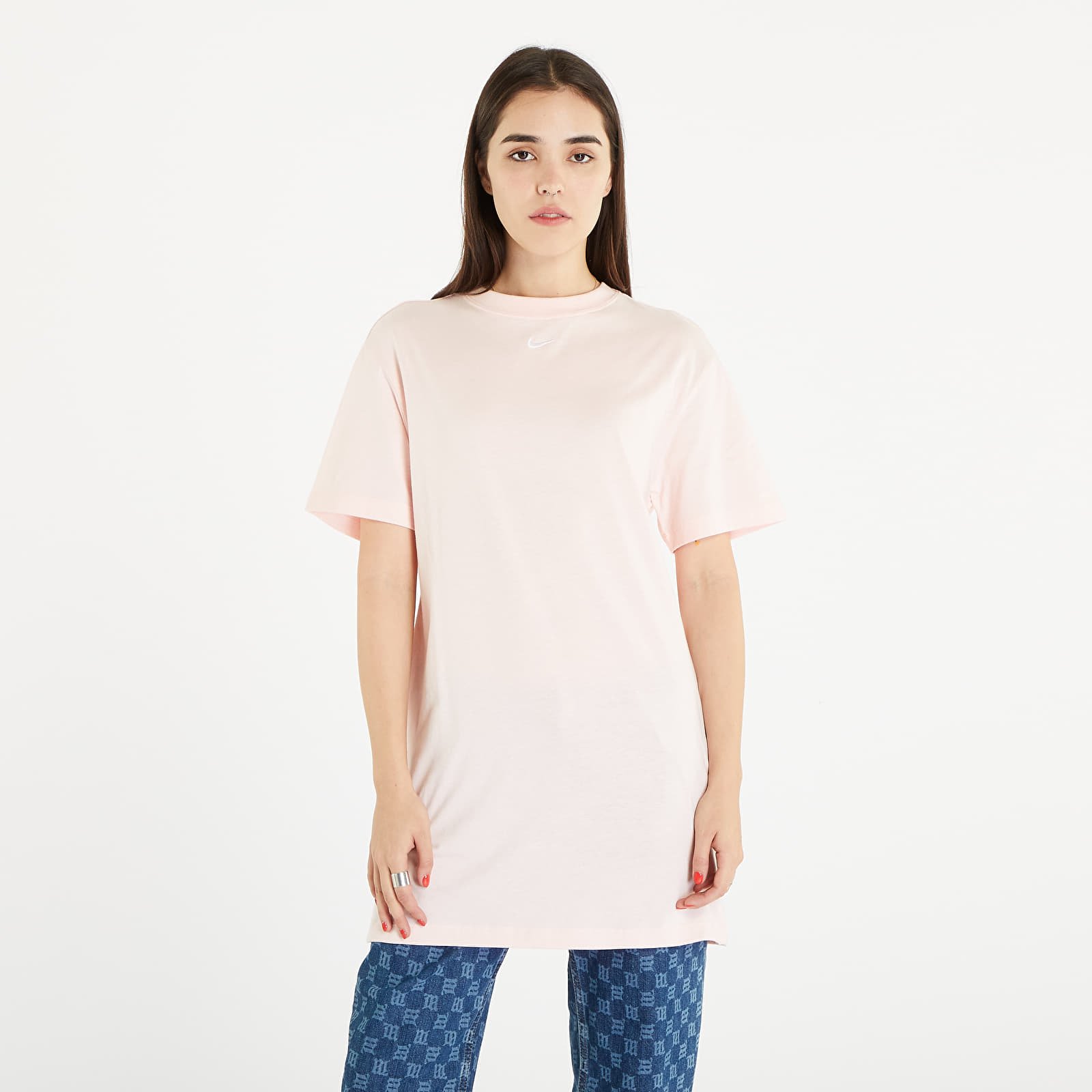 Šaty Nike NSW Essential Short Sleeve Dress Atmosphere/ White