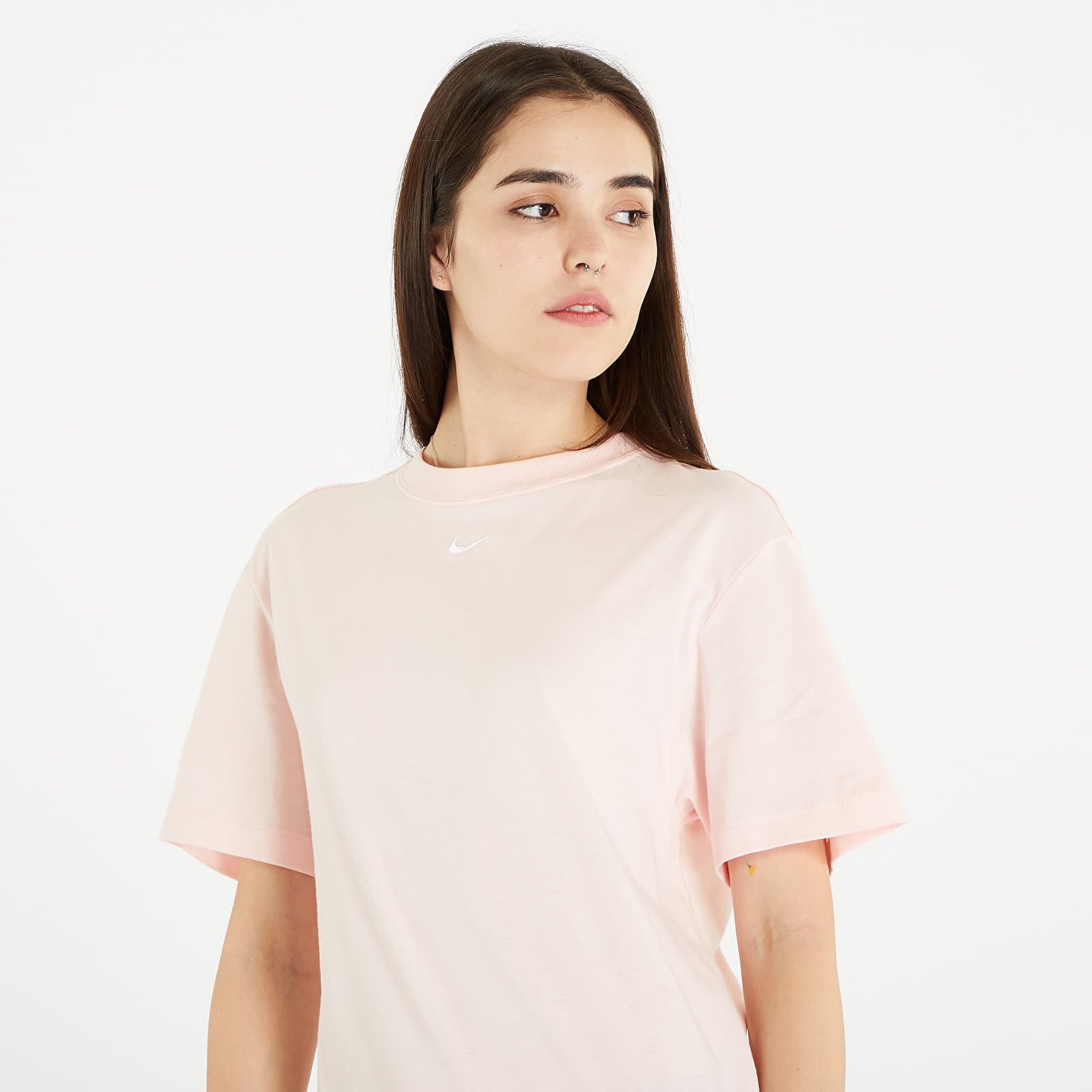 Šaty Nike NSW Essential Short Sleeve Dress Atmosphere/ White