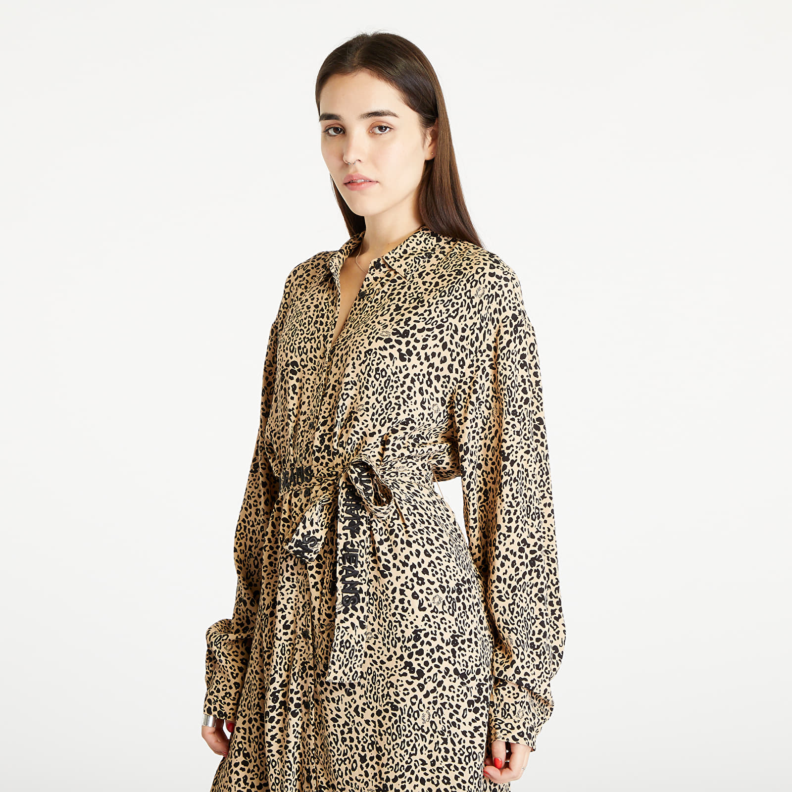 Dress Tommy Jeans Tjw Leo Belted Midi Dress Beige