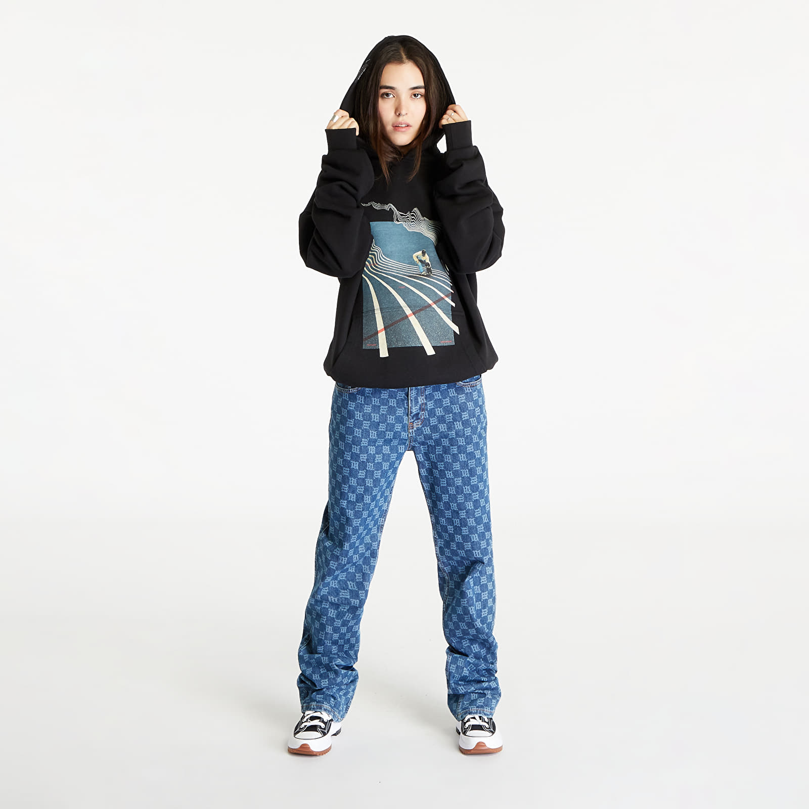 Bluzy Footshop Surfing Concrete Waves Hoodie UNISEX Black
