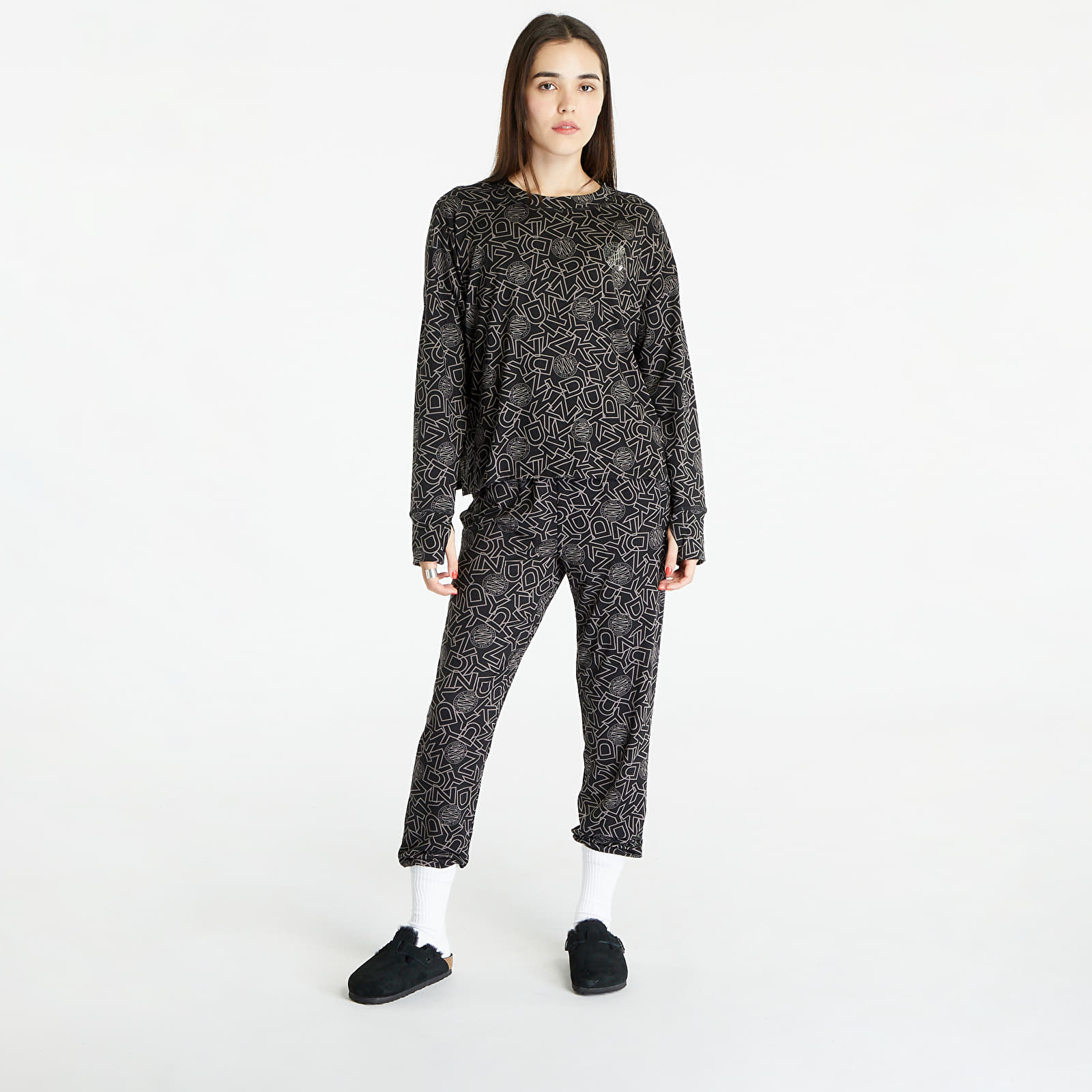 Levně DKNY WMS Long Sleeve Pajamas Set Black