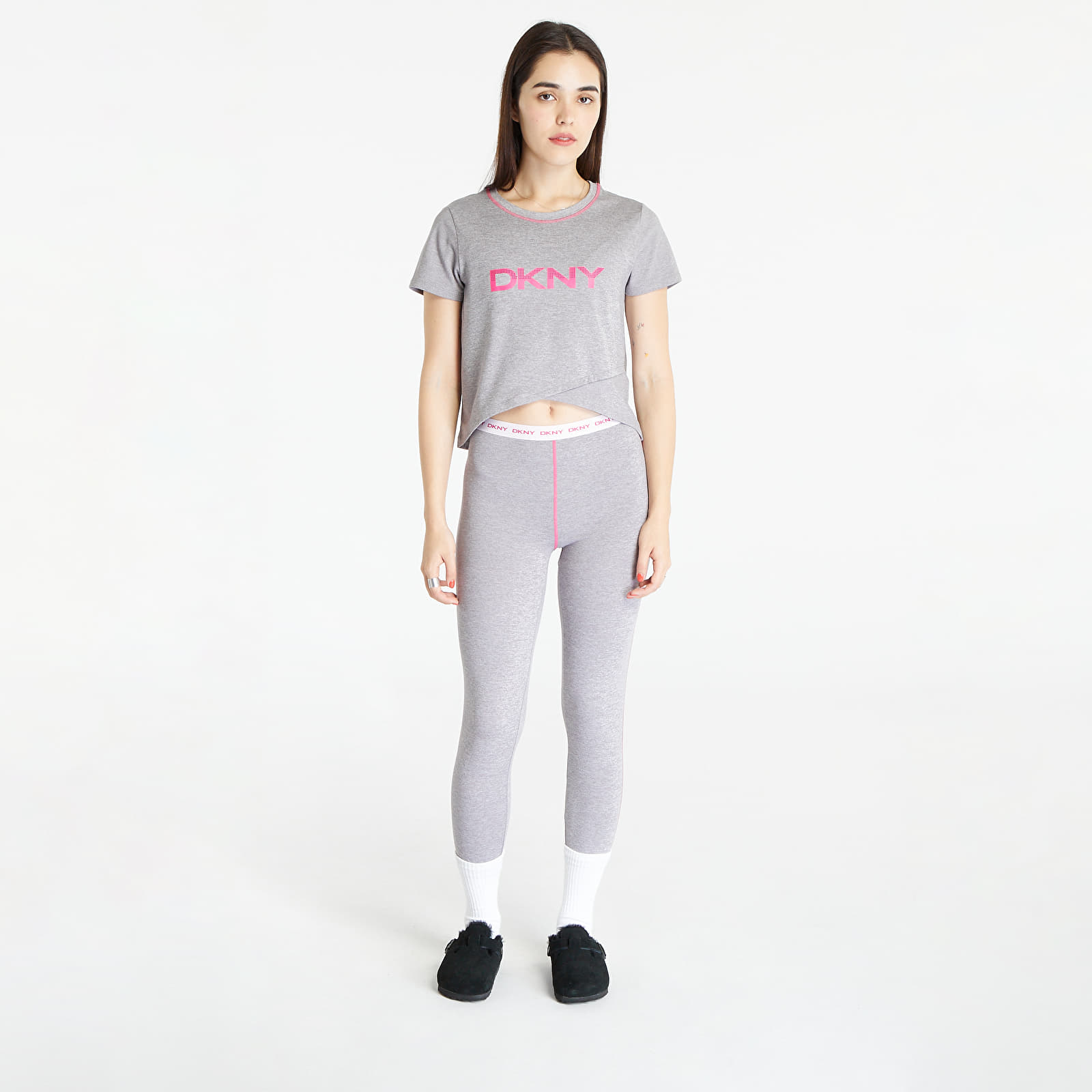 Levně DKNY WMS Capri Short Sleeve Pajamas Set Grey