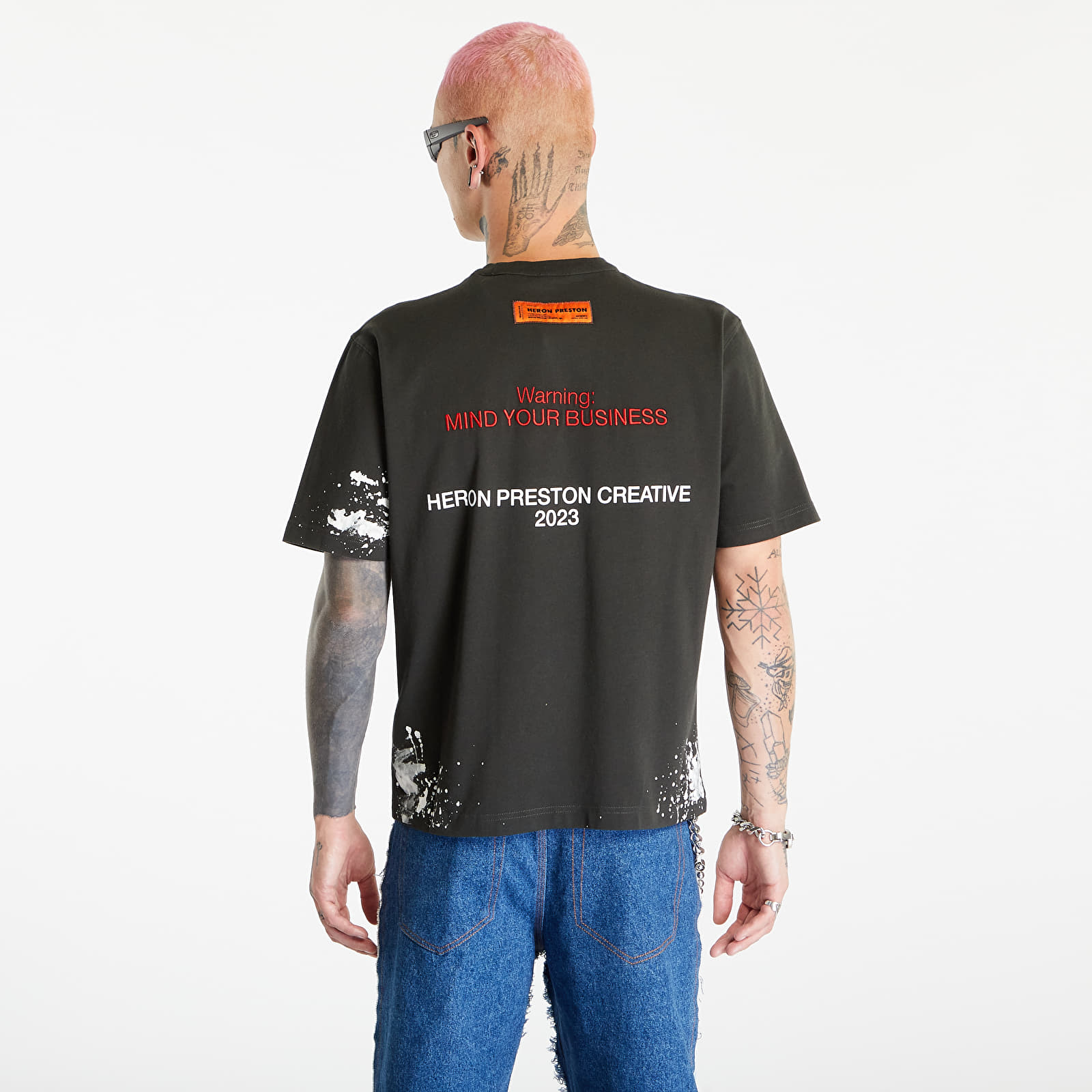 T-shirts HERON PRESTON H.P.C Security Short Sleeve Tee Black/ White