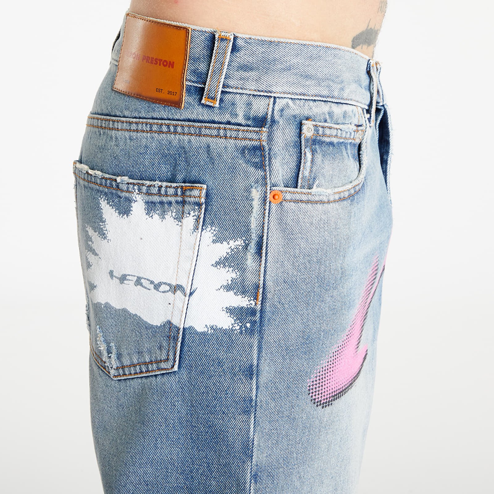 Jeans HERON PRESTON HP Pattern Reg Denim 5 Pockets Indigo/ White