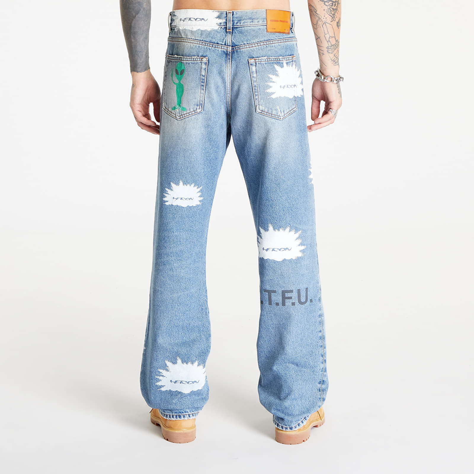 Jeans HERON PRESTON HP Pattern Reg Denim 5 Pockets Indigo/ White