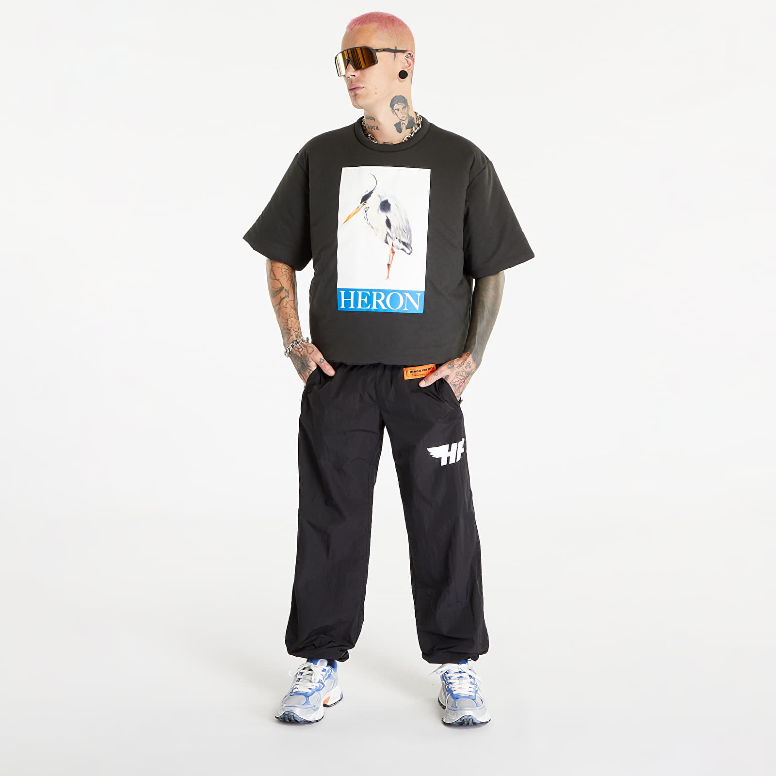 Pants HERON PRESTON HP Fly Nylon Trackpants Black/ White