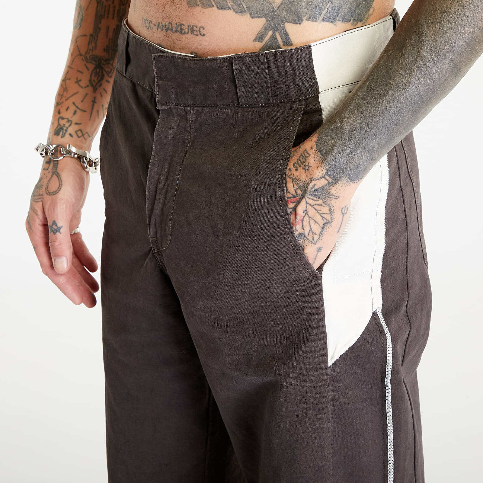 Παντελόνια και τζιν HERON PRESTON Vintage Wash Canvas Insideout Brown