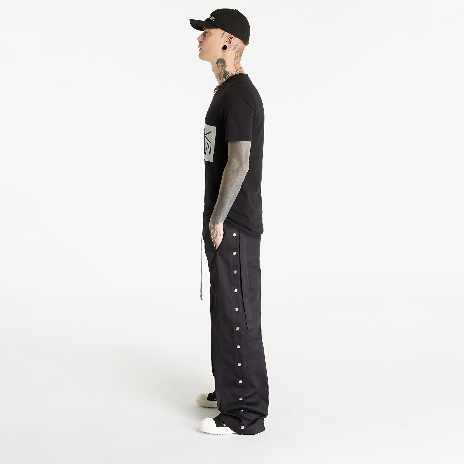 Tricouri  Rick Owens Level T-Shirt Black/ Pearl