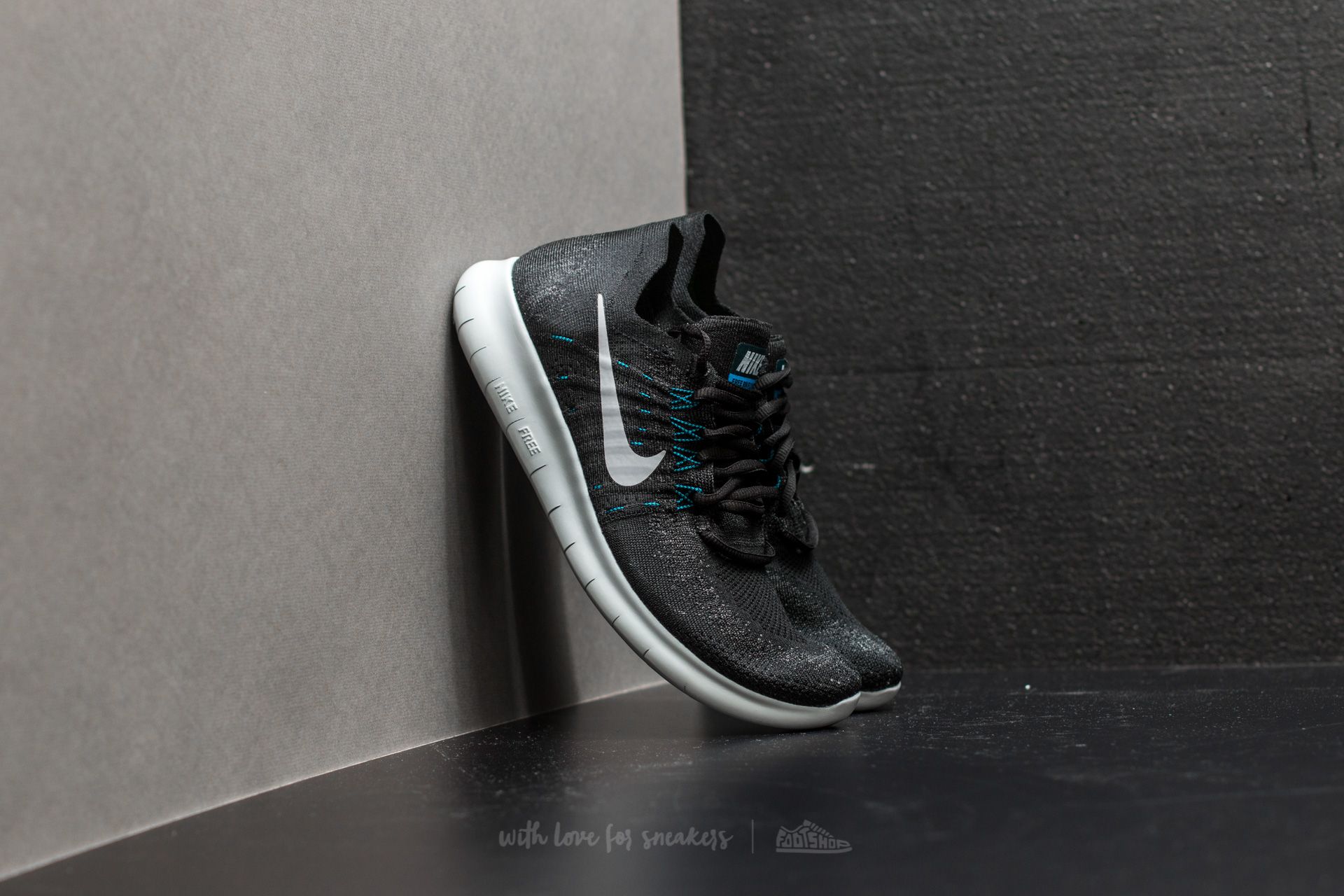 Men s shoes Nike Free Run Flyknit 2017 Black Off White Anthracite Footshop