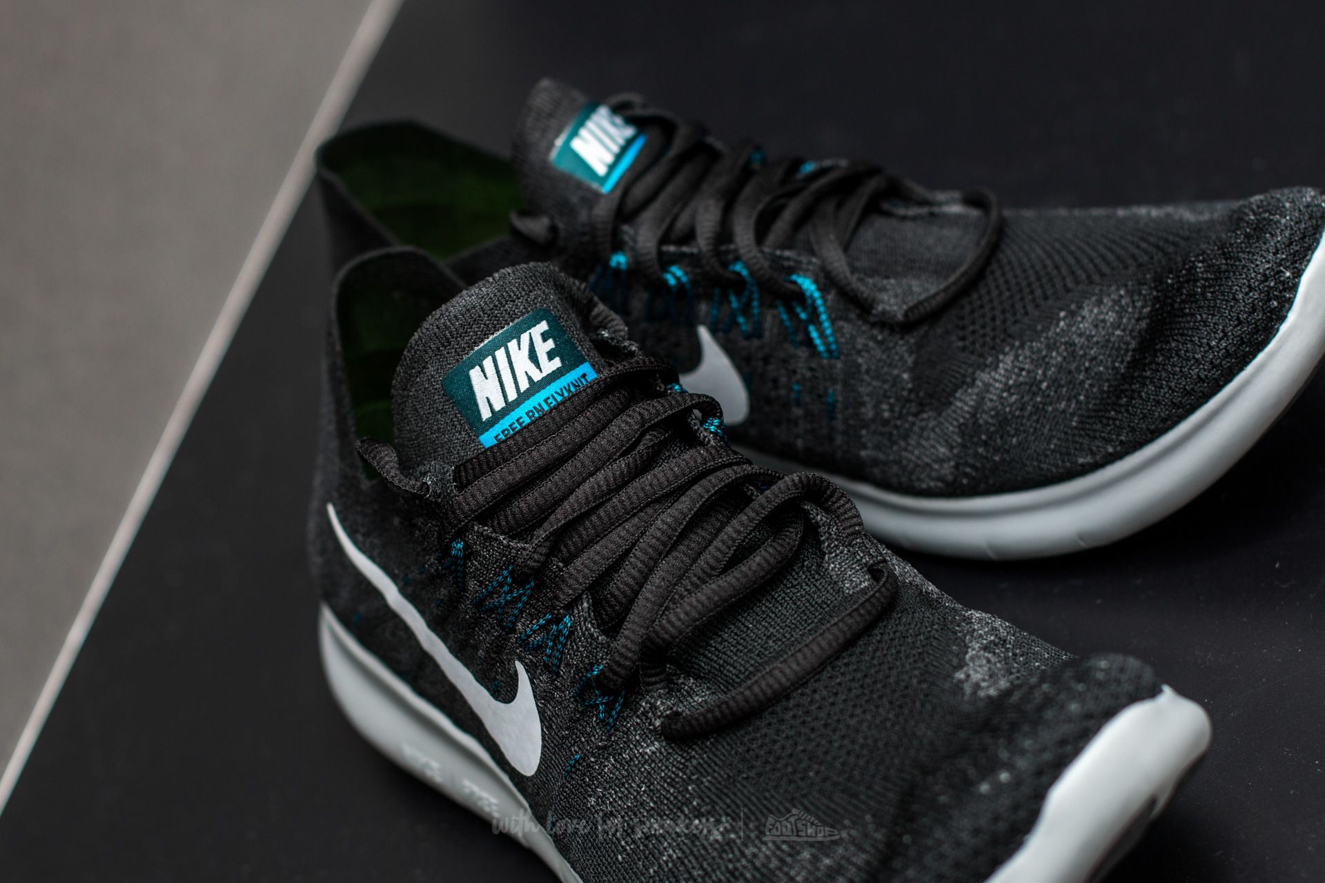 Men s shoes Nike Free Run Flyknit 2017 Black Off White Anthracite Footshop