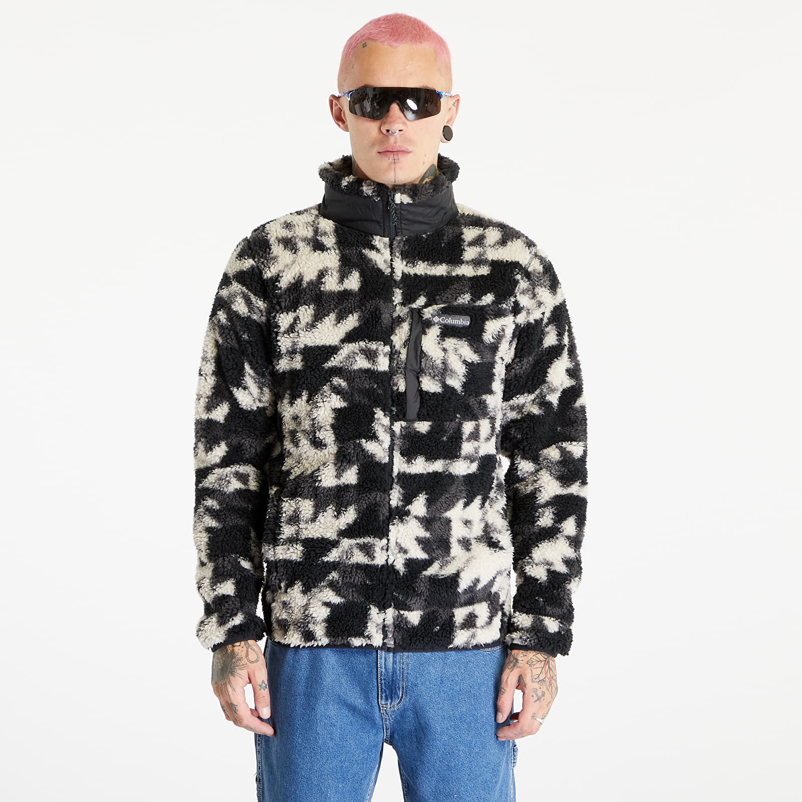 Columbia - winter pass™ print fleece full zip jacket black/ white