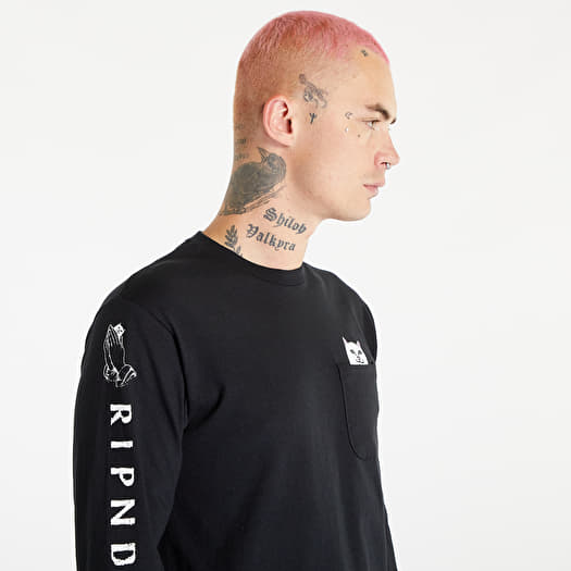 T-shirts RIPNDIP Lord Nermal Long Sleeve Tee Black Footshop