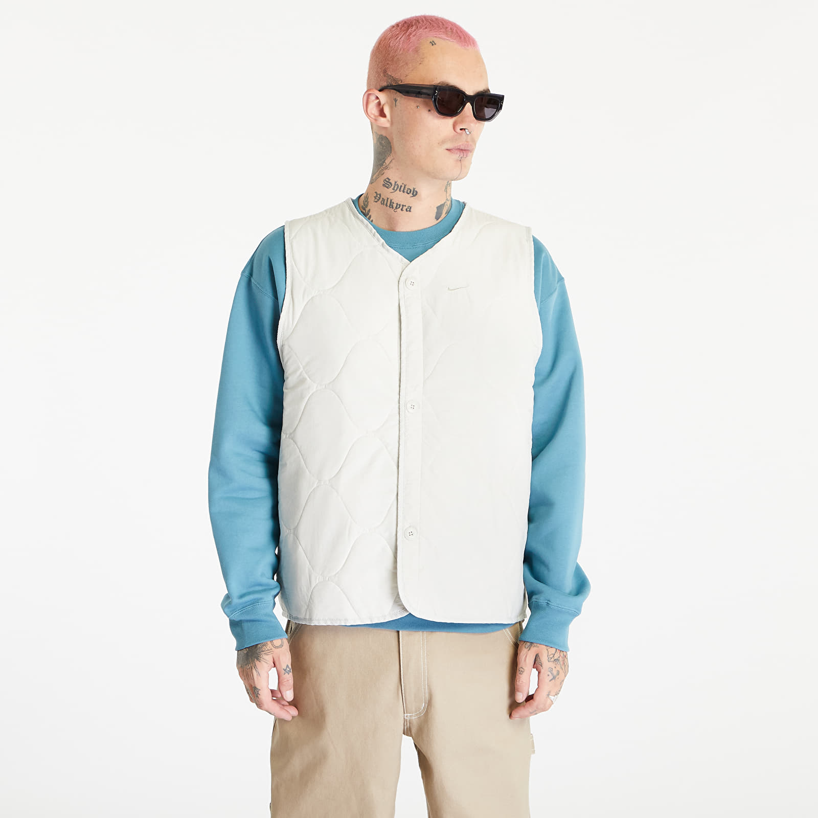 Vests Nike Life Men's Woven Insulated Military Vest Light Bone/ Light Bone