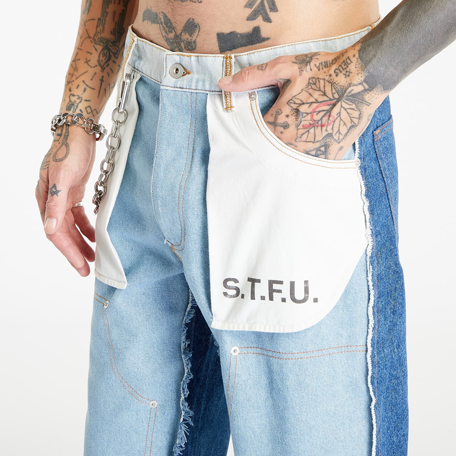 Džíny HERON PRESTON Washed Insideout Carpenter Indigo/ Black